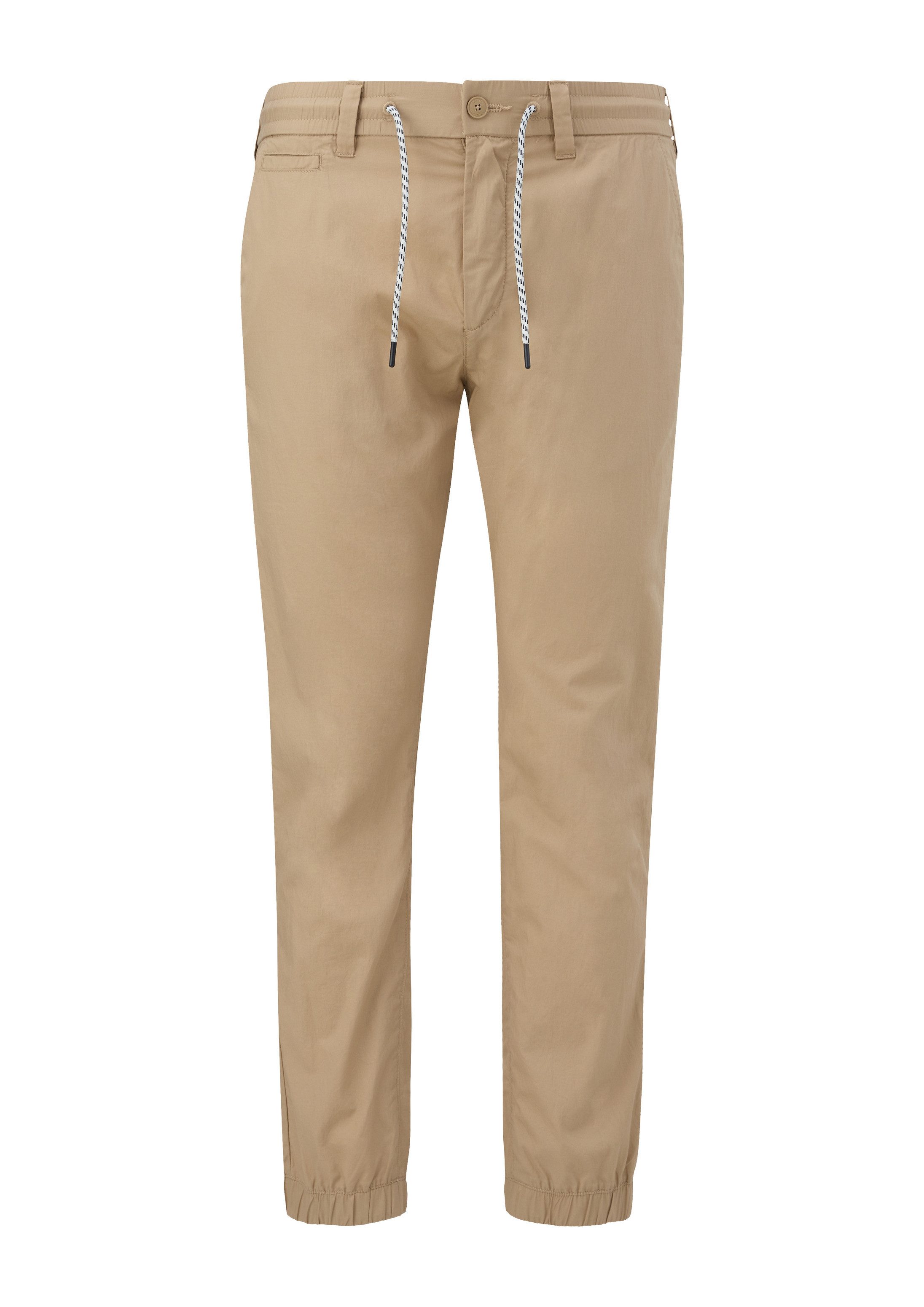 s.Oliver Chinos Hose DETROIT Baumwoll-Hose mit elastischem Bund und Print-Detail