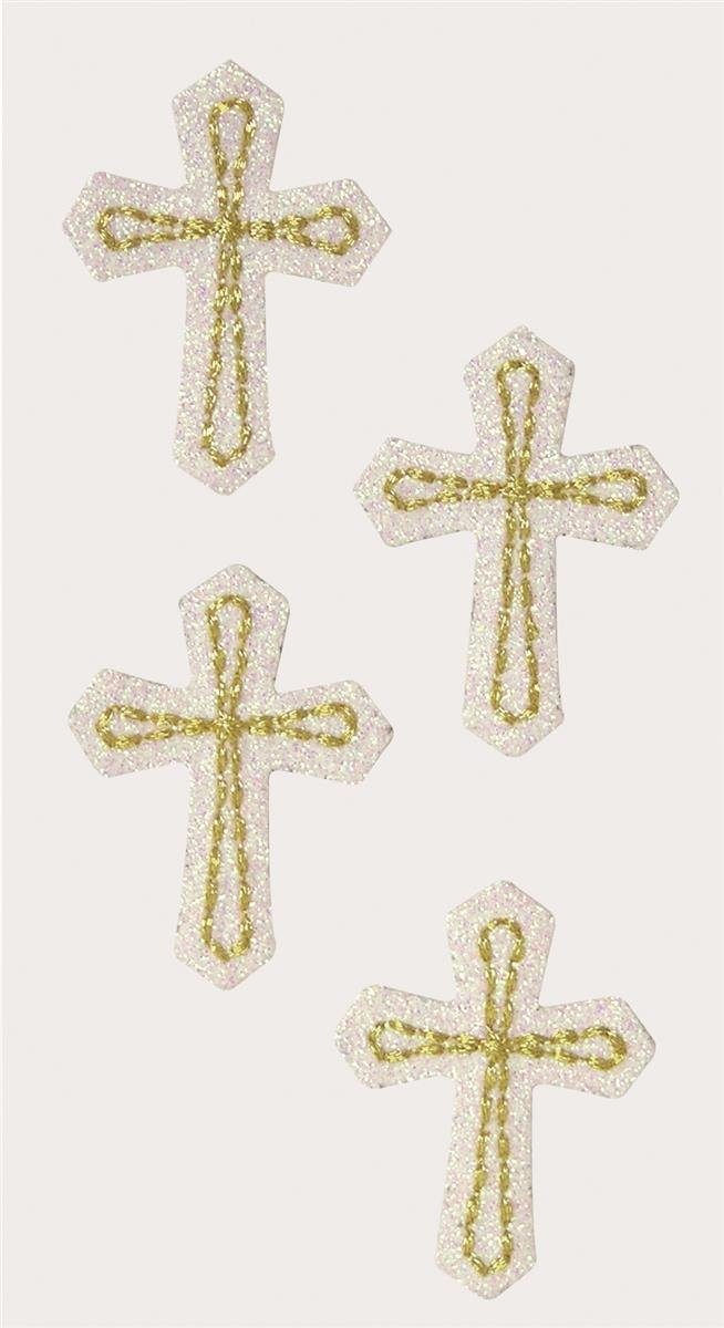 Heyda Sticker Heyda 203782833 Textil-Sticker "Kreuze" 7,5 x 16,5 cm