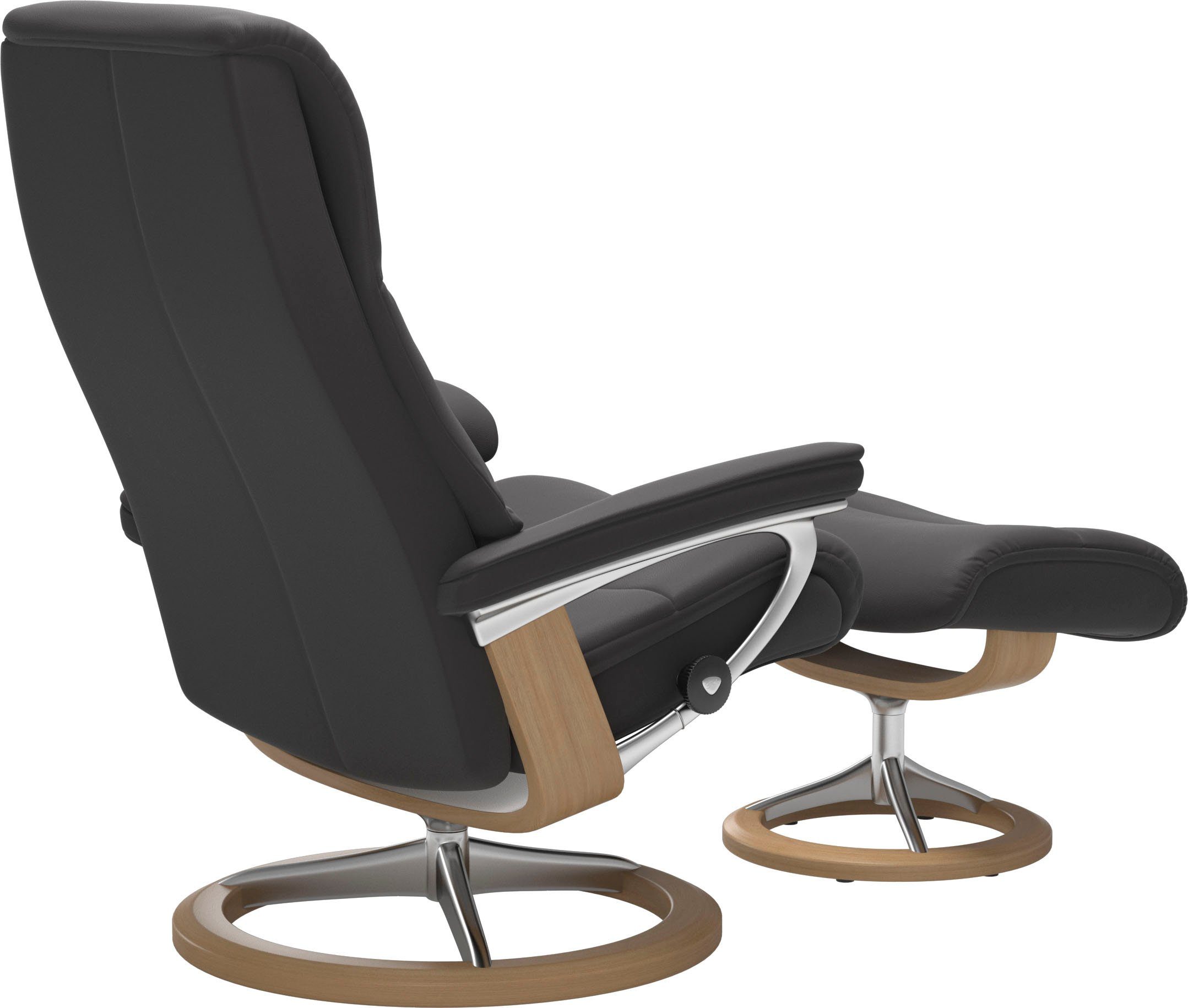 Stressless® Relaxsessel View (Set, Relaxsessel Größe Signature mit Hocker), L,Gestell Eiche mit Base