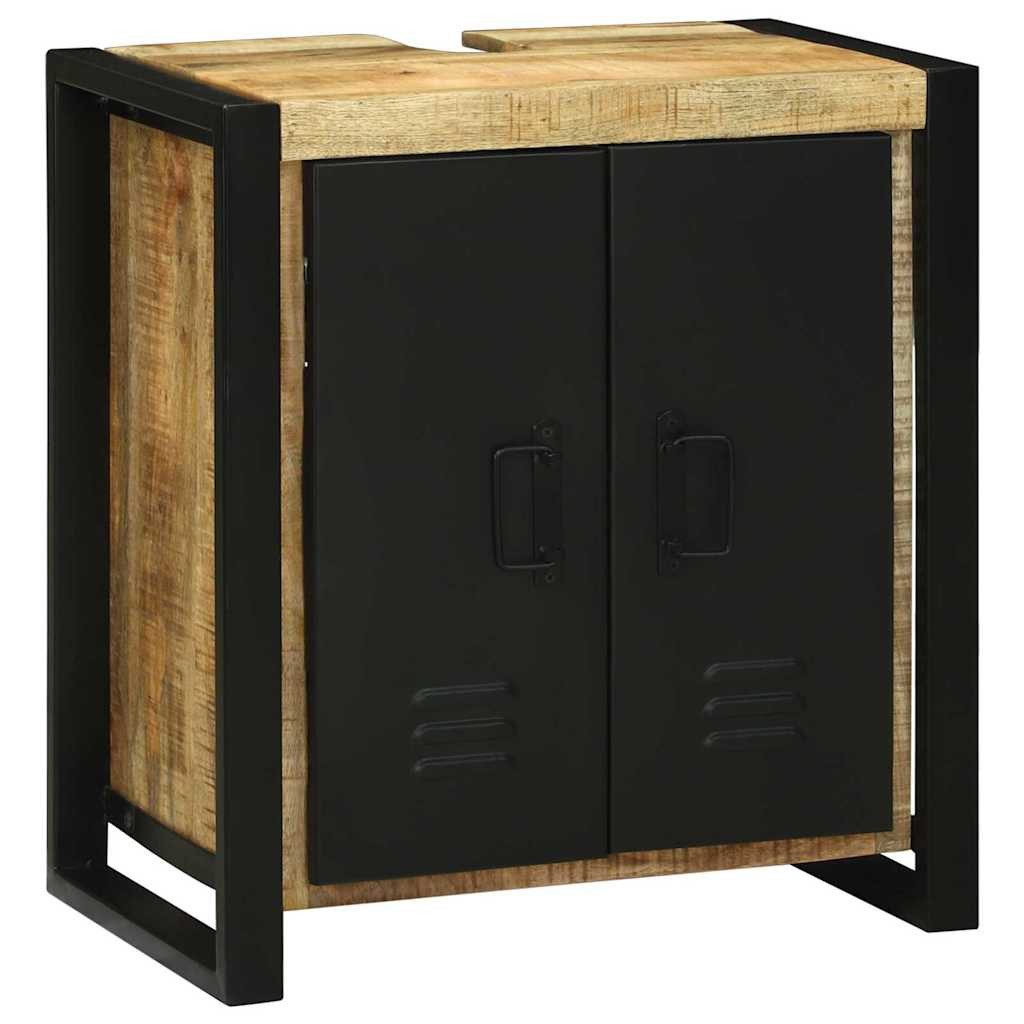 vidaXL Badezimmerspiegelschrank Waschbeckenunterschrank Braun 55 x 35 x 60 cm Massivholz (1-St)