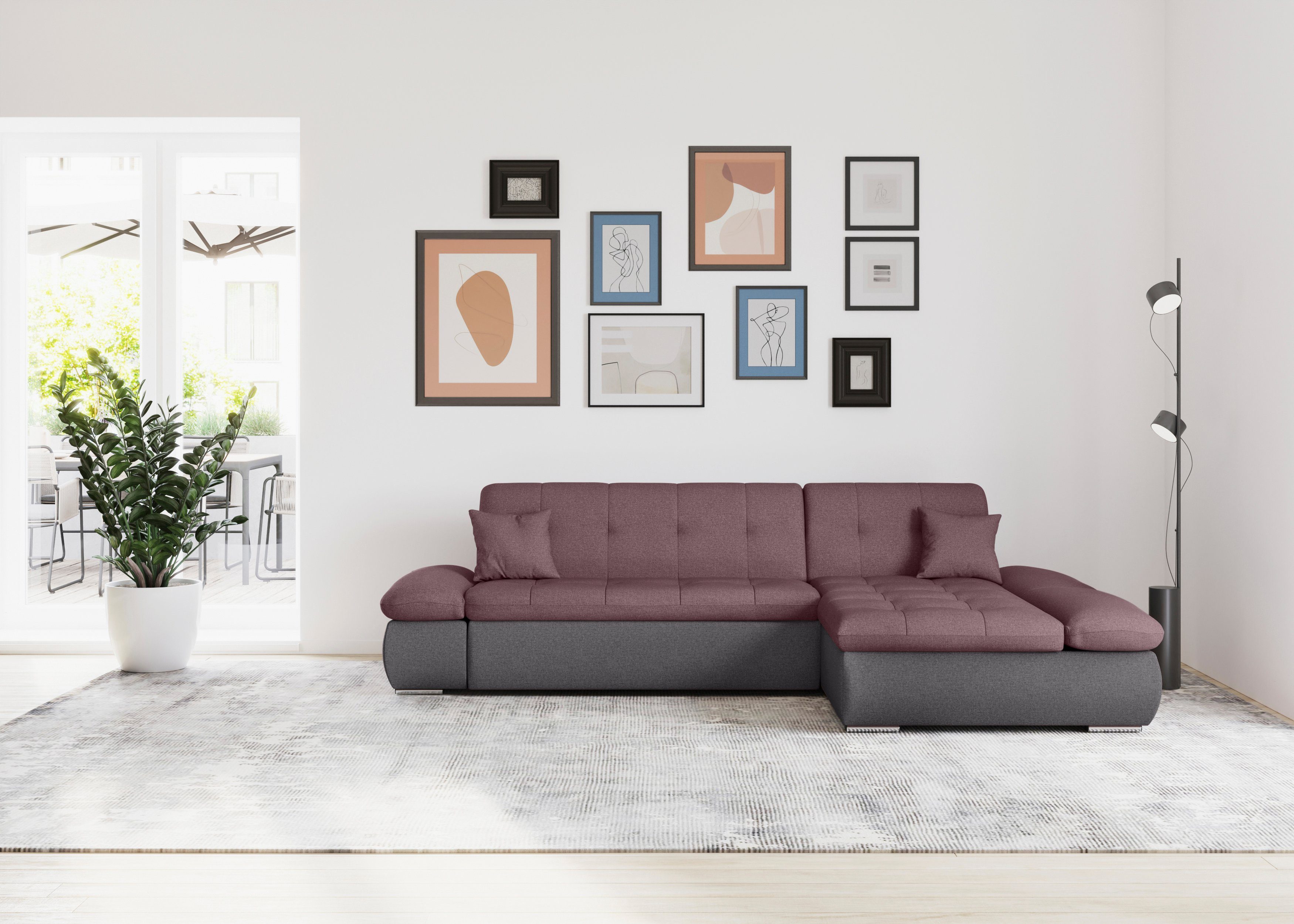 DOMO collection Ecksofa "Moric, L-Form, XXL-Sofa - Breite 300cm", wahlweise günstig online kaufen