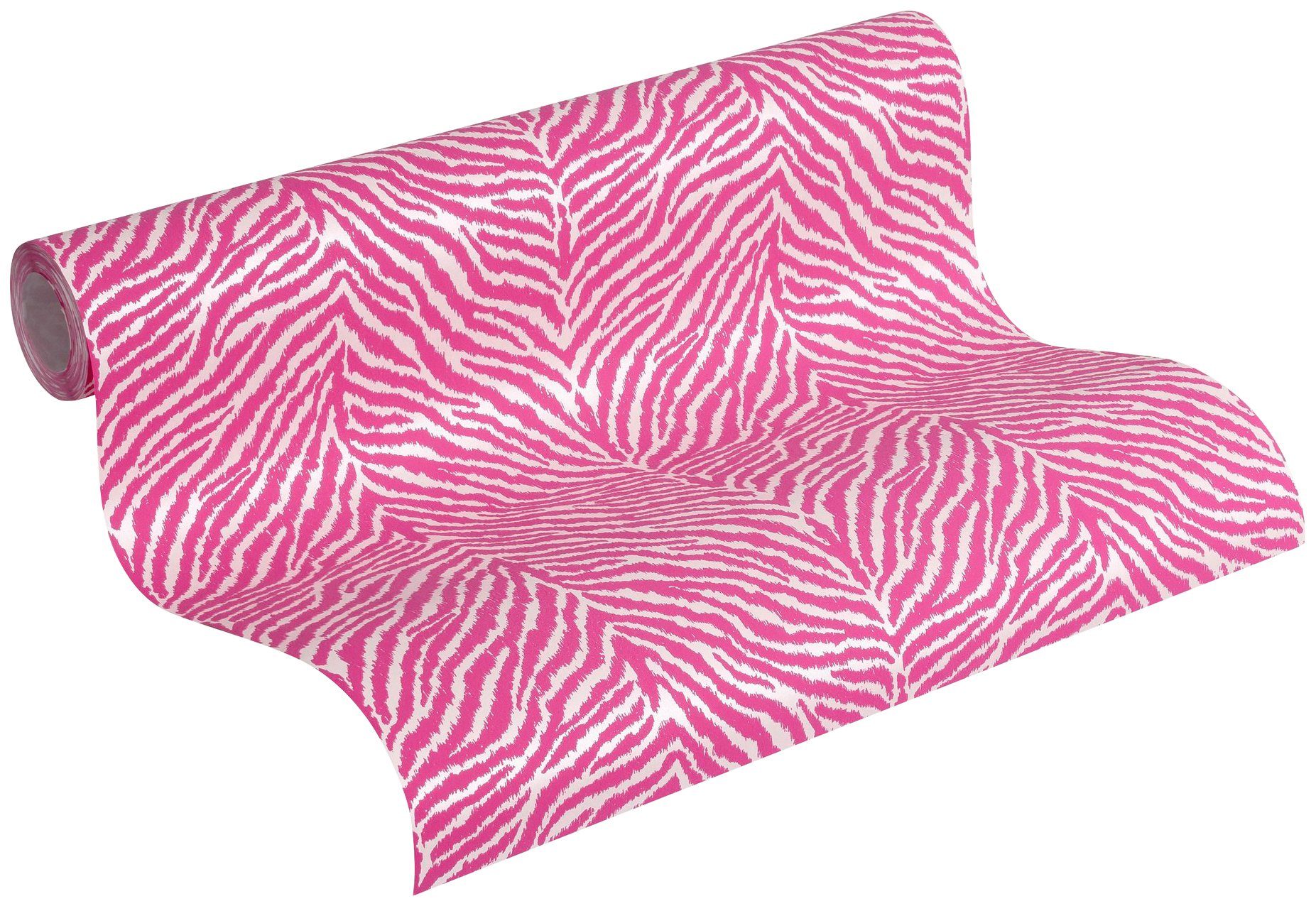 Zebra Print, rosa Tapete A.S. Trendwall print, animal im Création Vliestapete Tiere strukturiert,