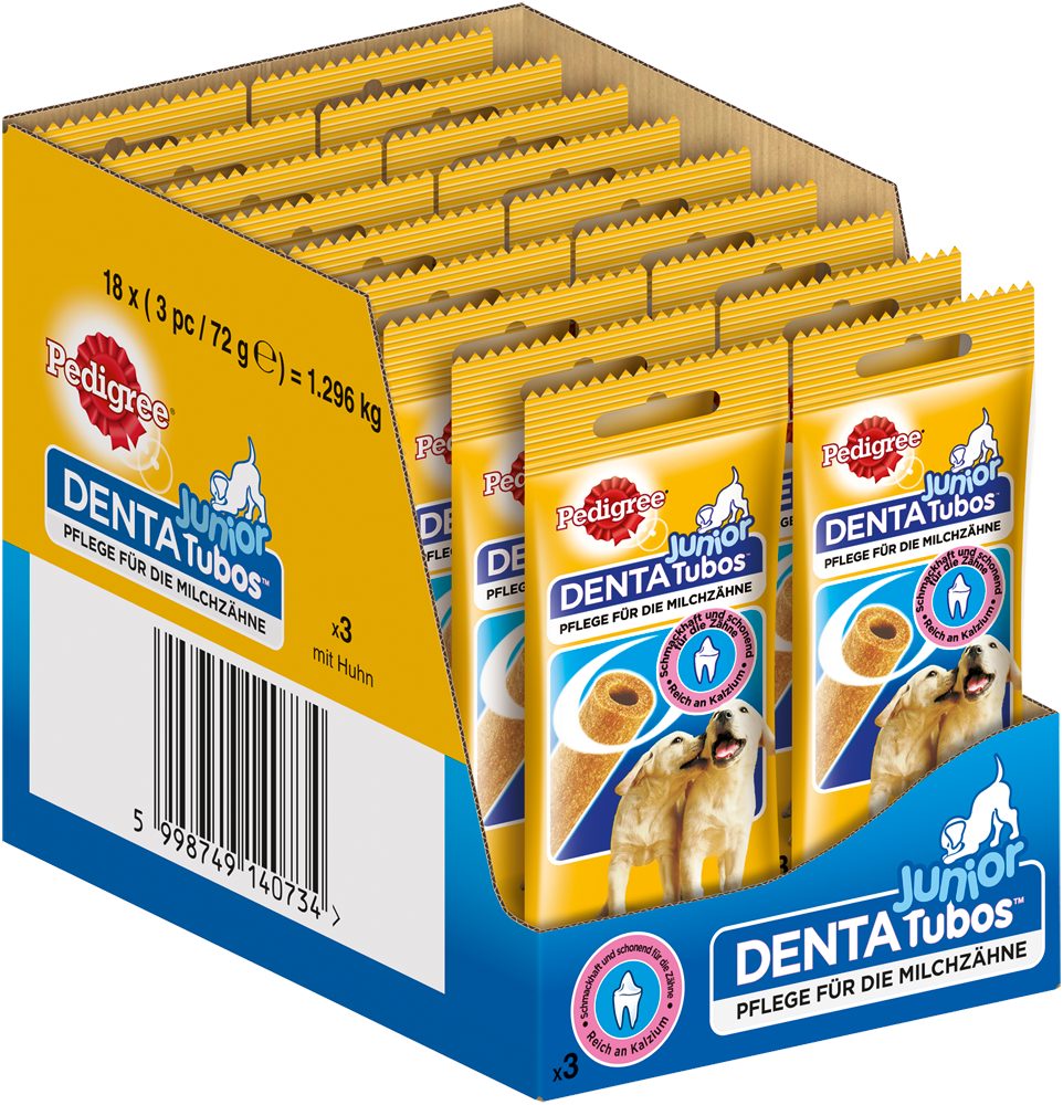 Pedigree PEDIGREE® TUBOS™ Beutel Junior mit Huhn 18 x 3 Stück, Snack für: Hunde
