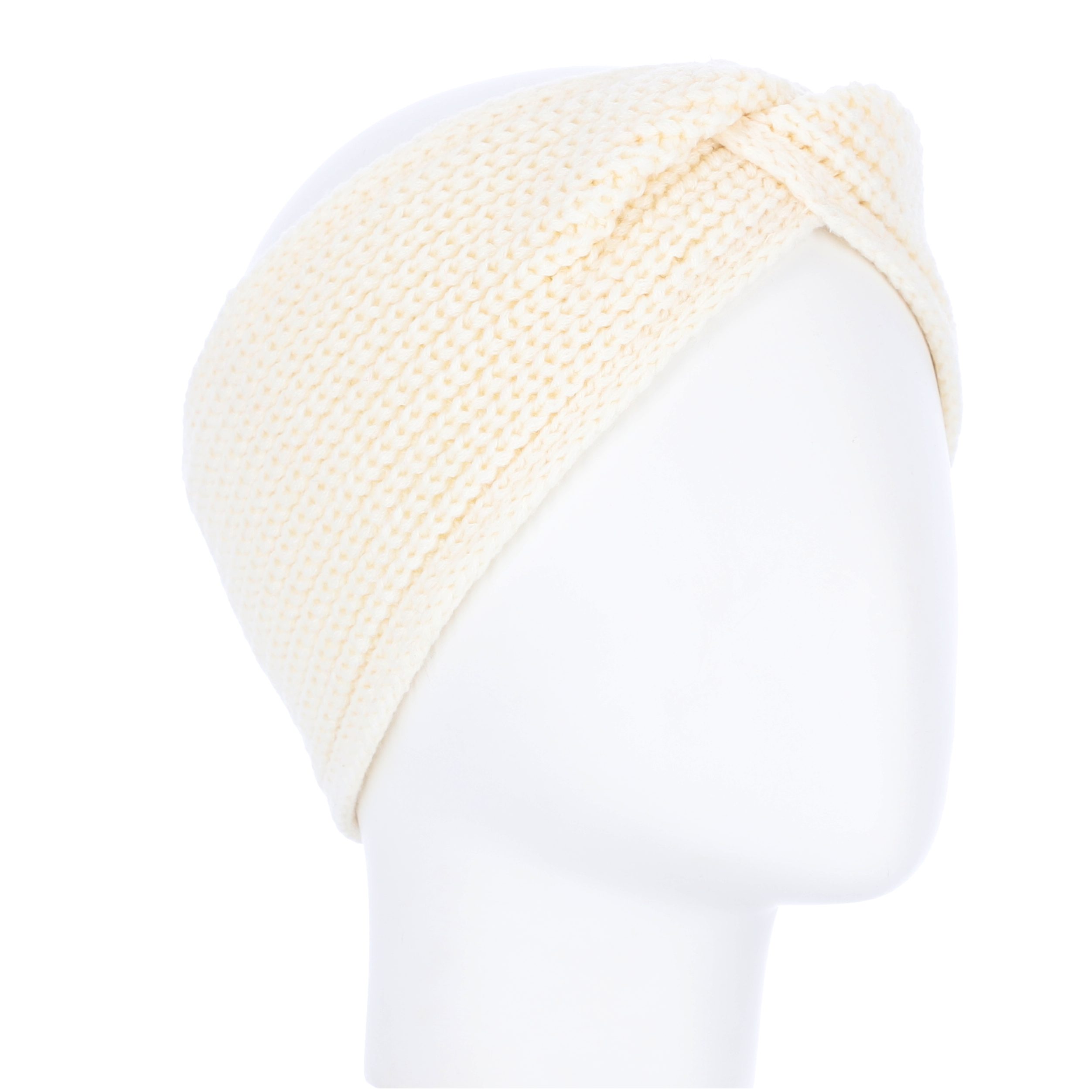 halsüberkopf Accessoires Stirnband Strickstirnband gekreuzt mit Rippe und Fleece