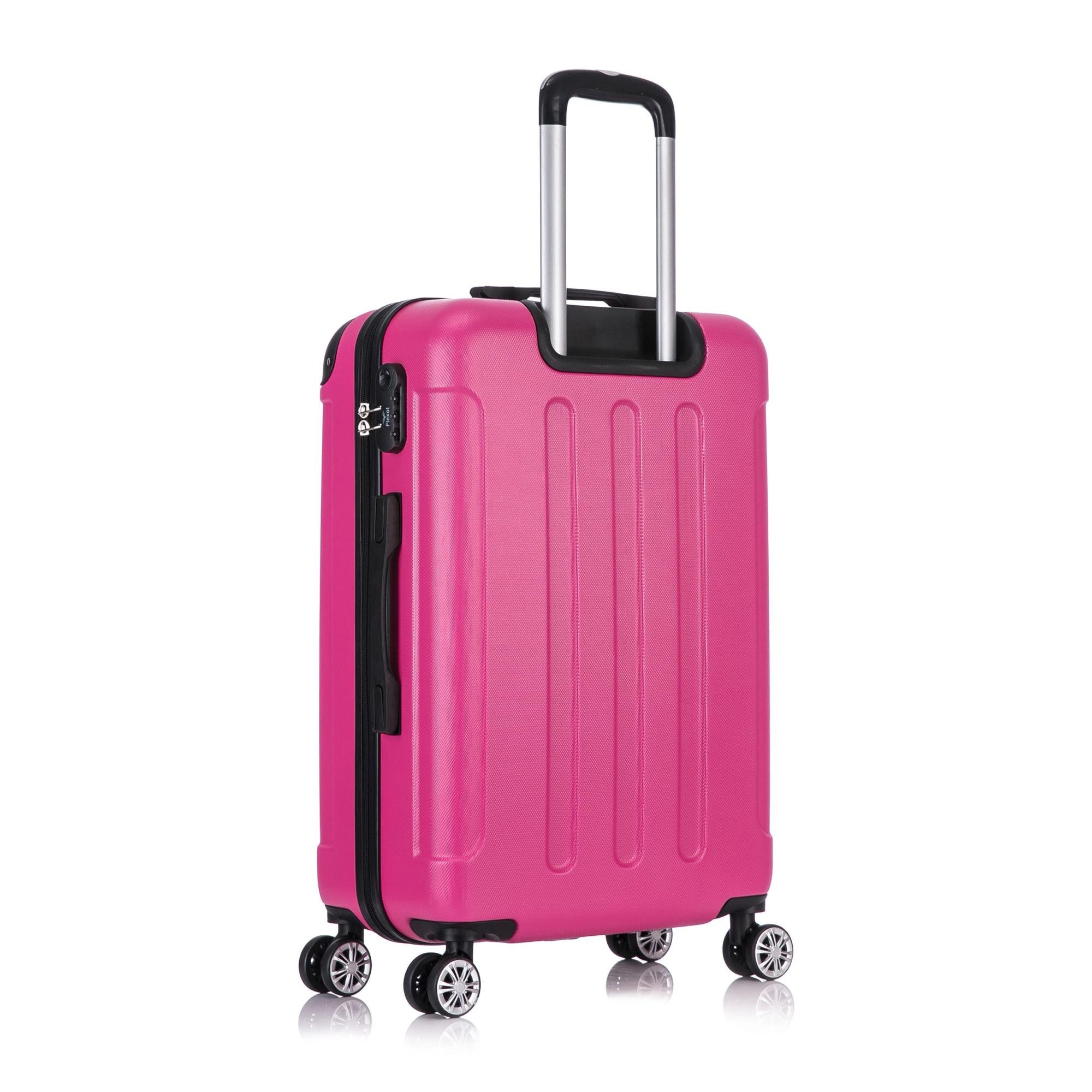 Flexot Hartschalen-Trolley F-2045 Kofferset, 360° Rollen, robuster Reisekoffer, Bordcase, 4 Rollen, Robuster und moderner Koffer mit vier 360° Rollen und Zahlen – Bild 4 von 5