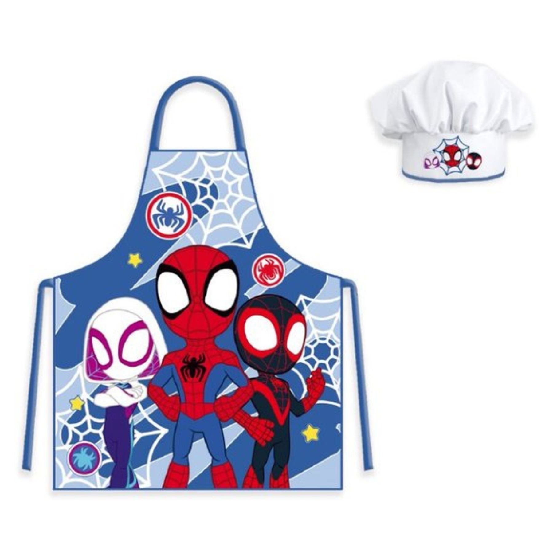 Spiderman Kochschürze Kinder Schürze mit Kochmütze für Spielküche, (2-tlg)