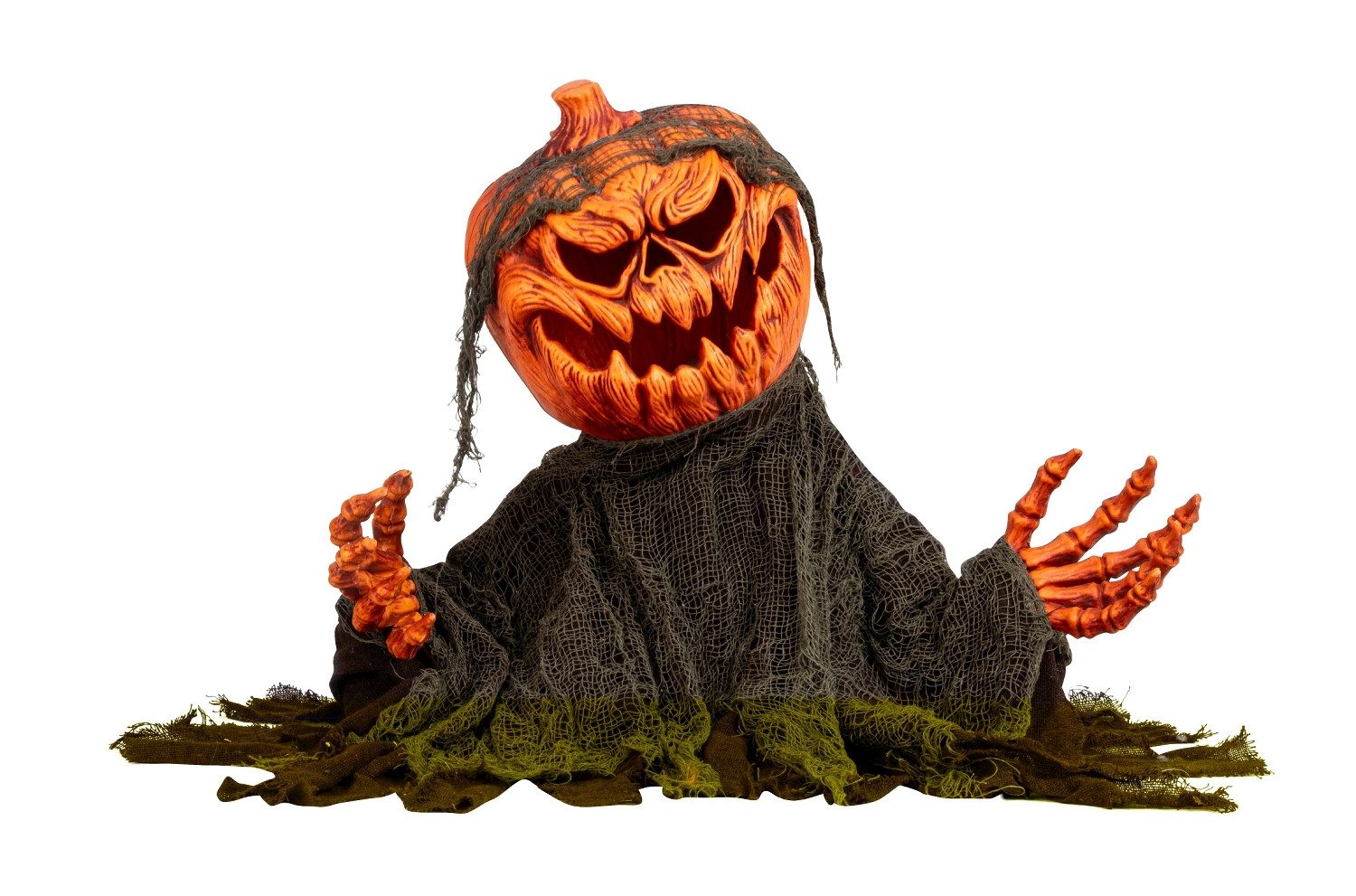 Mel-O-Design LED-Dekofigur Horror Kürbis Mann Jackgrin mit Sound LED und Bewegung 50cm (1 St)