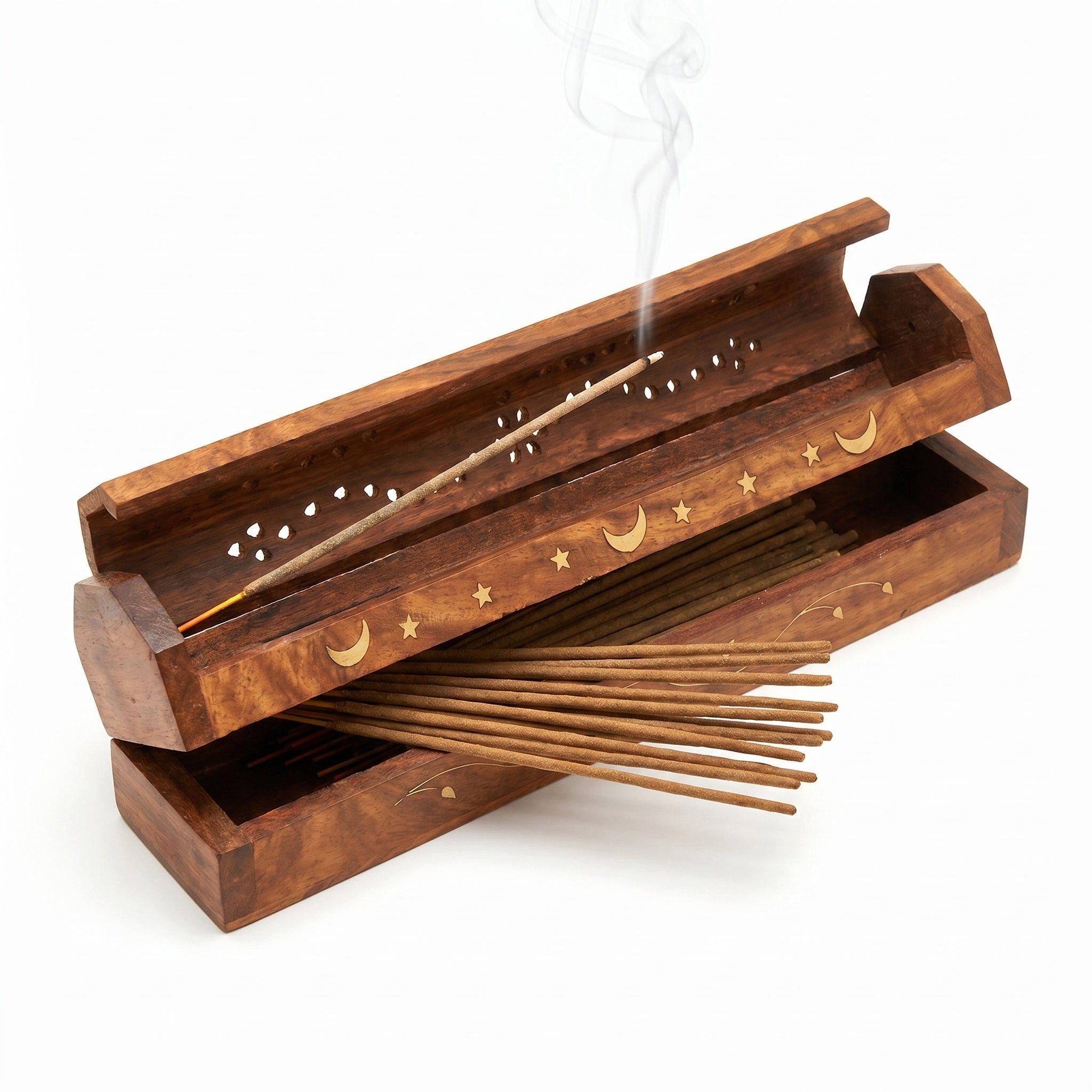 Lebensquelle Plus Räucherstäbchen-Halter Räucherkiste aus Holz 30 cm