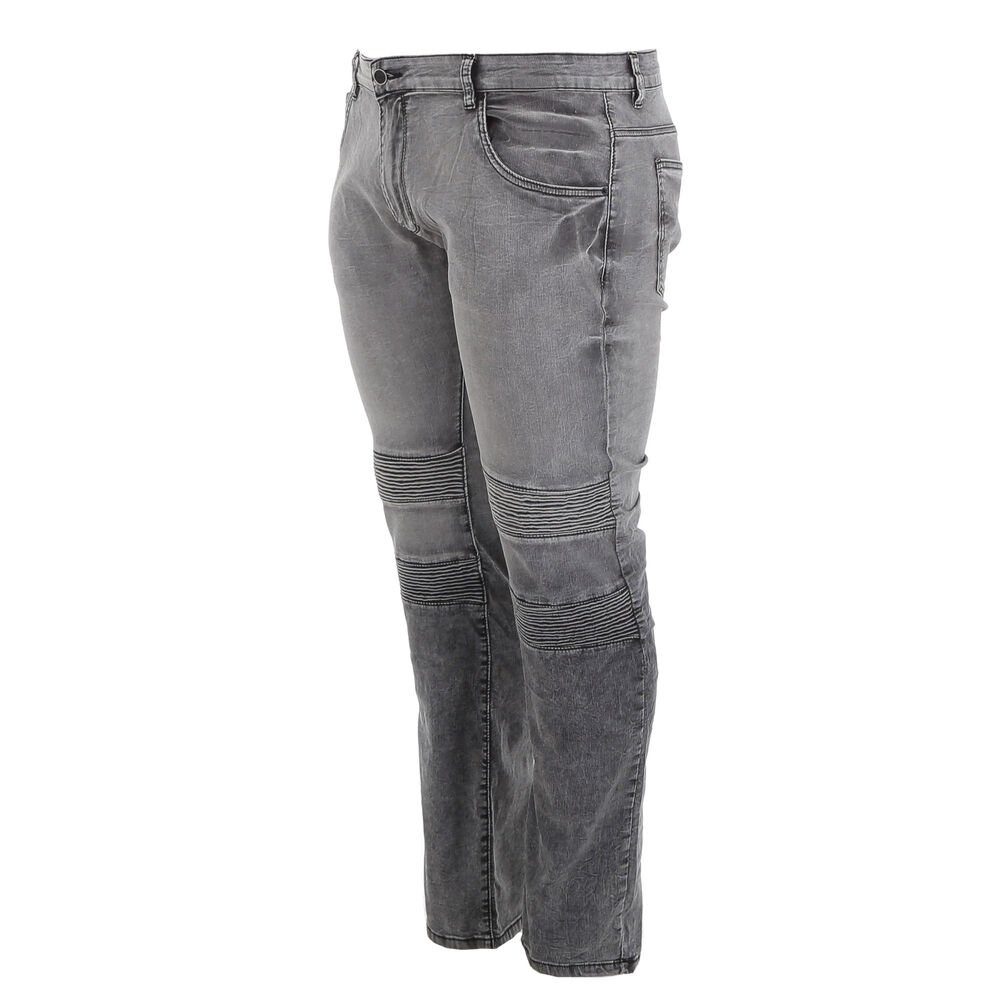 Used-Look Ital-Design Freizeit Jeans in Herren Stretch Grau Stretch-Jeans