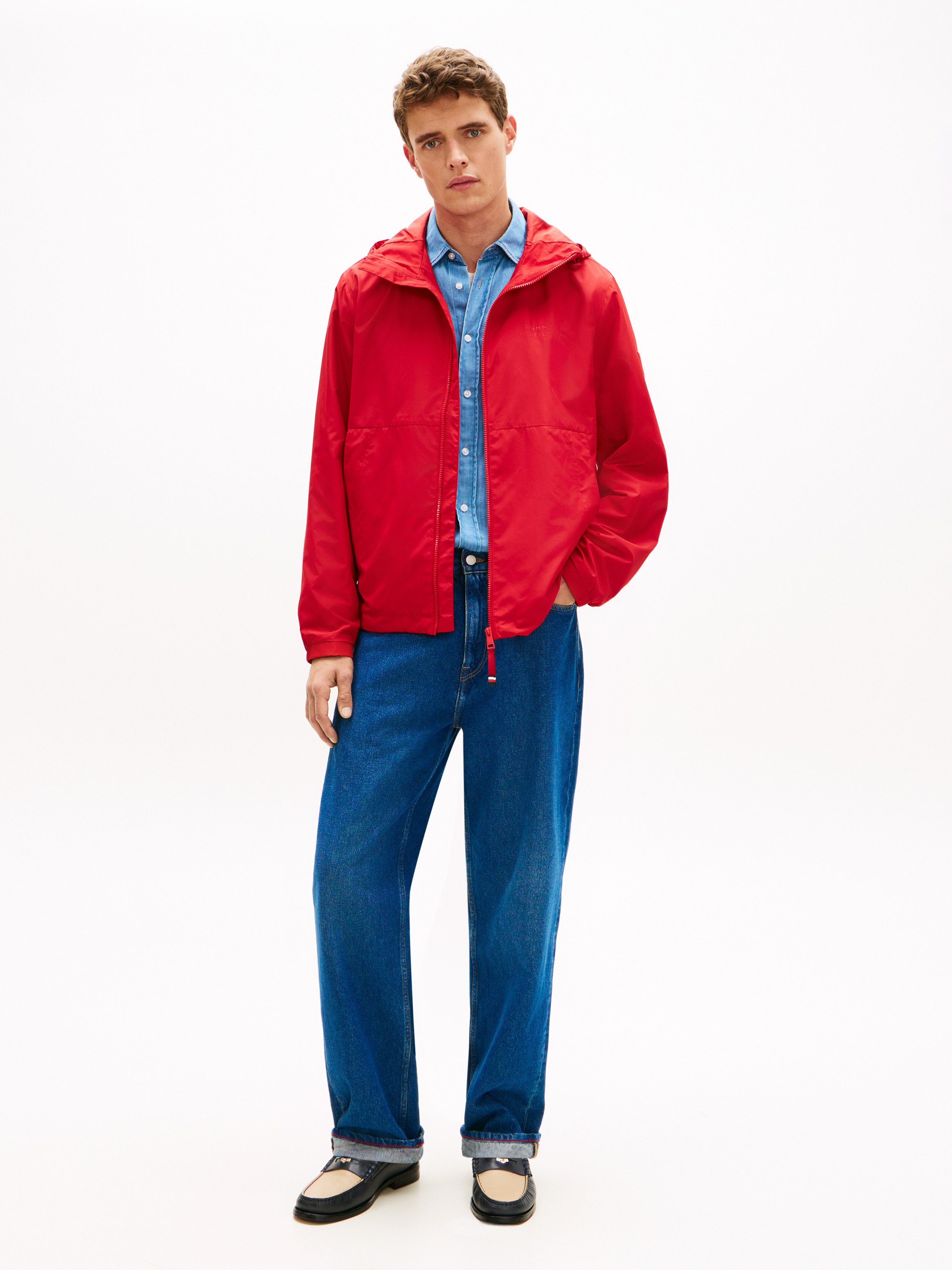 Tommy Hilfiger Allwetterjacke BRANDED HOODED Windjacke Fahrradjacke Packable Regular fit mit Kapuze