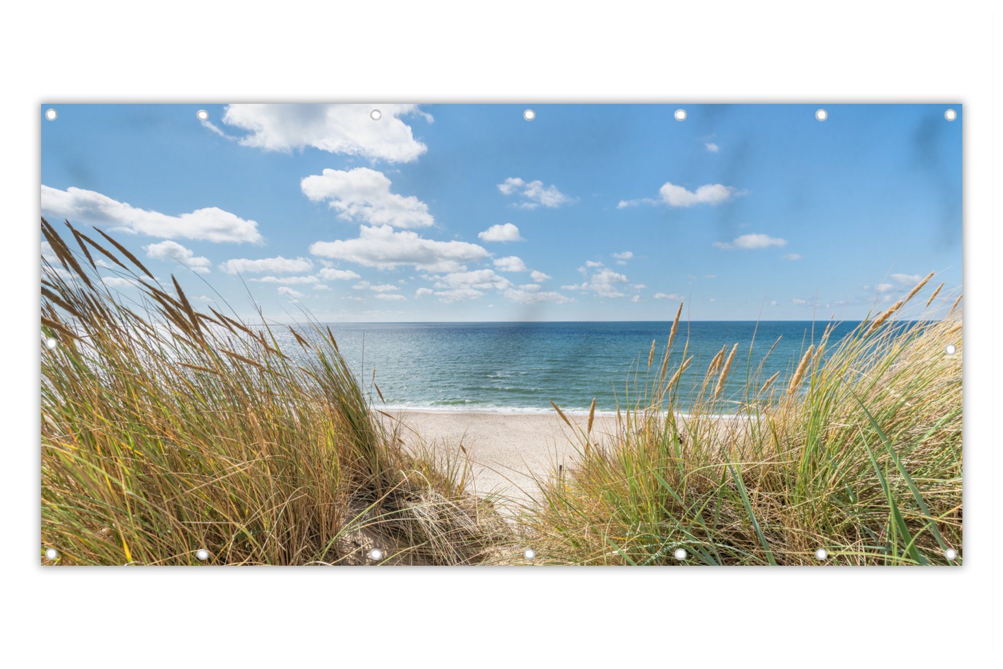 MuchoWow Balkonsichtschutz Düne - Gras - Meer - Strand (1-St) Balkon Sichtschutz 90x200, Windschutz für Zaun PVC, 200x90 cm