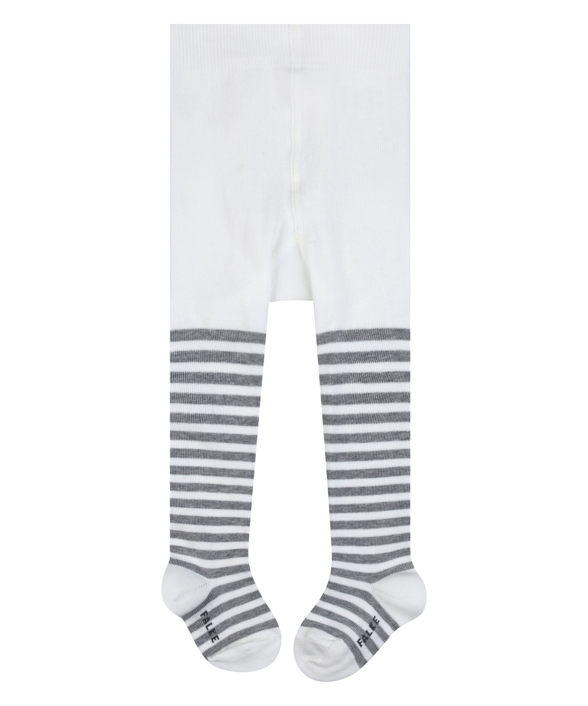FALKE Stripe off-white kuschelweicher Baumwolle Strickstrumpfhose aus St) (1 (2041)