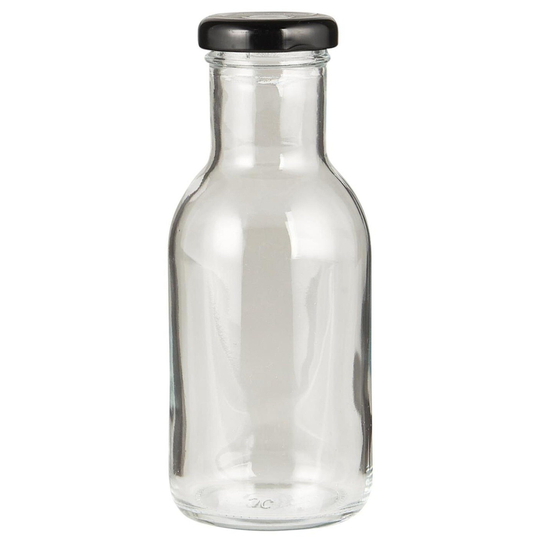 Ib Laursen Vorratsglas GlasFlasche schwarzem Schraubdeckel, Glas