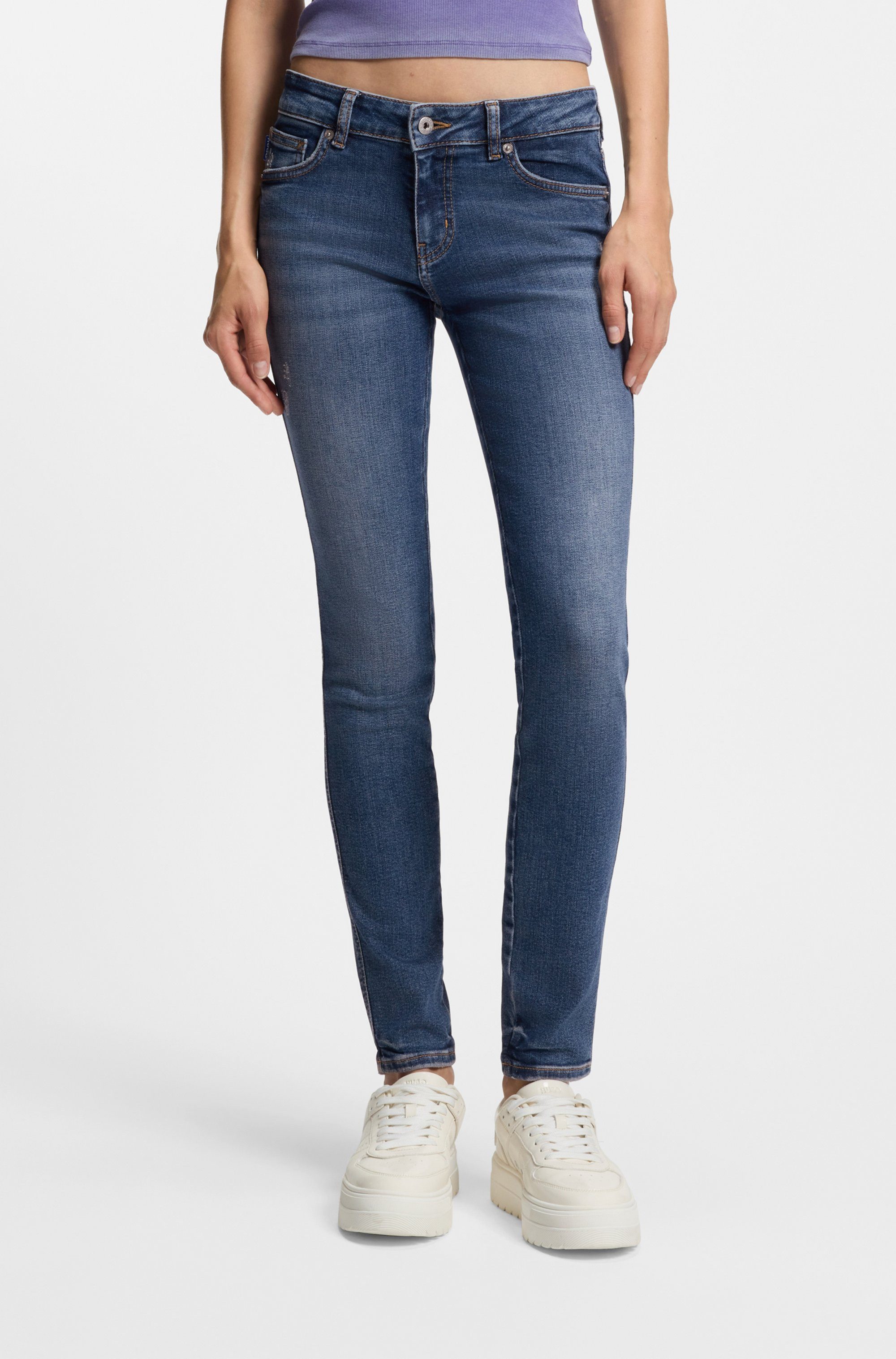 HUGO Blue Skinny-fit-Jeans Garuka mit niedriger Leibhöhe