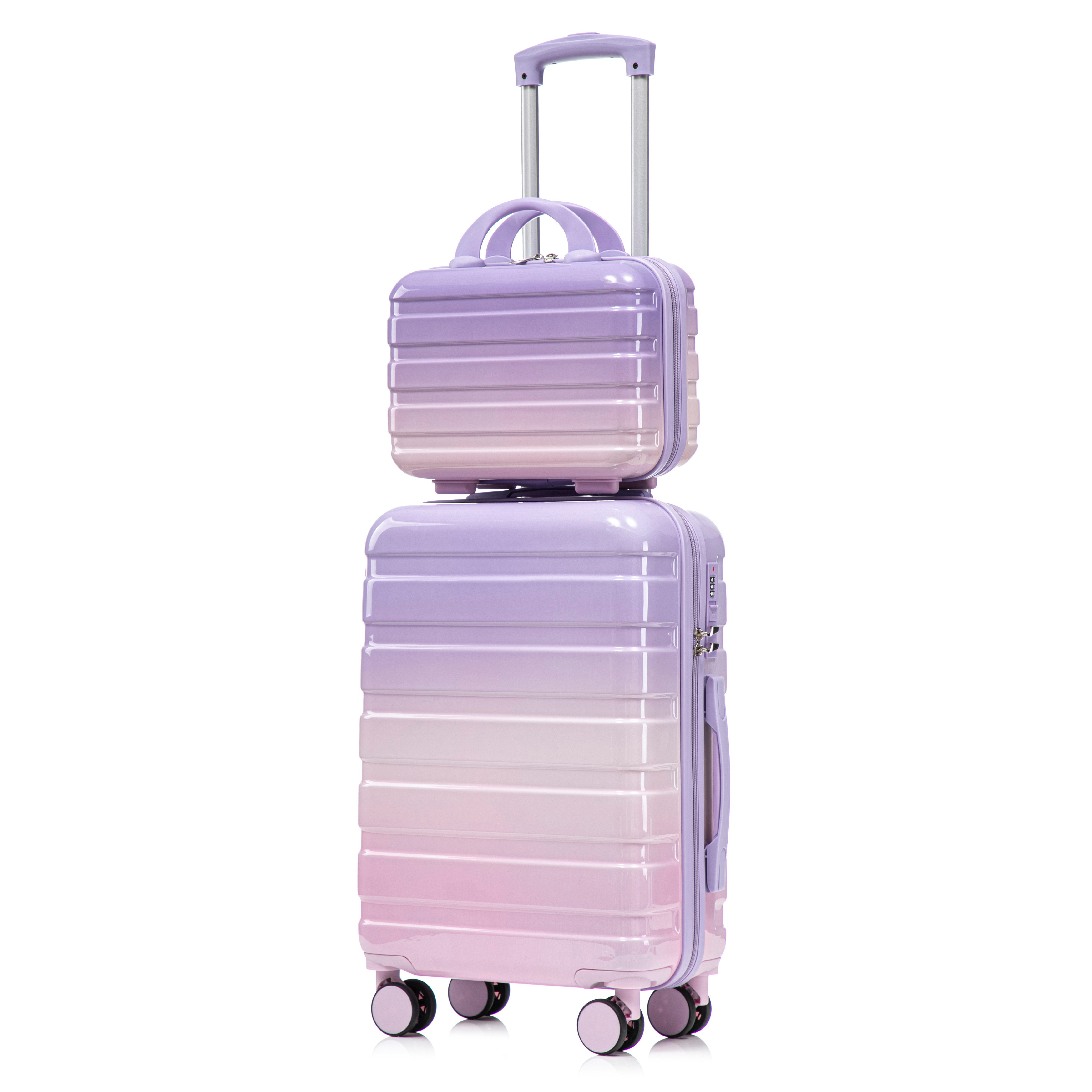 GLP Trolleyset 14"/20"/24"/28" PC-Hartschalen Koffer Set für jede Reise, (Hartschalen-Koffer mit leisen 360° Rädern, 2 tlg., Leicht & strapazierfähig), ergonomischem Teleskopgriff für Reisen & Business