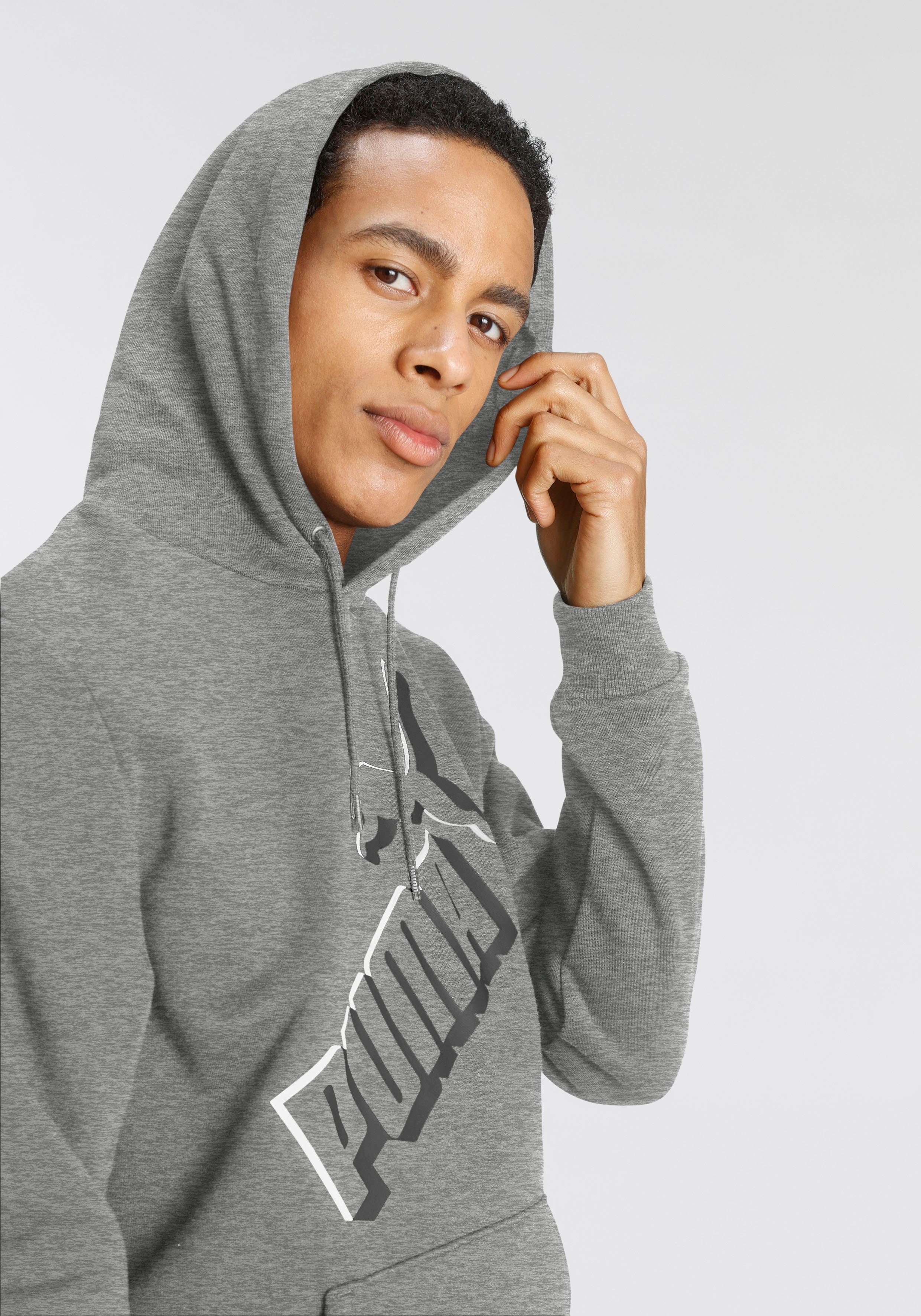 PUMA Kapuzensweatshirt ESS+ BIG LOGO HOODIE meliert FL grau