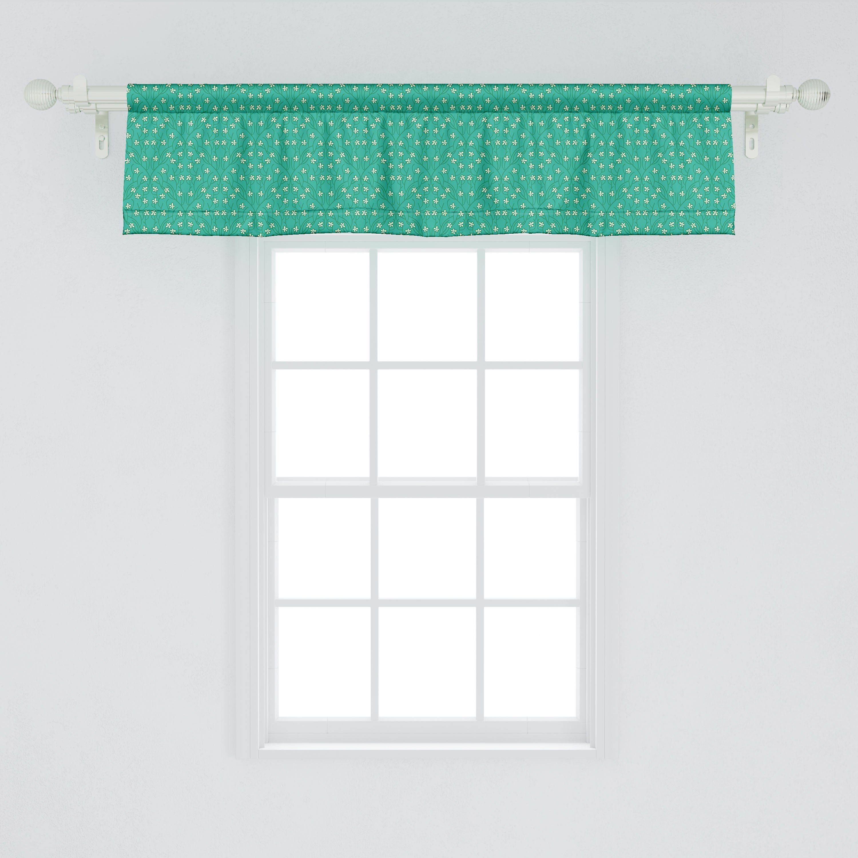 Vorhang Scheibengardine Schlafzimmer Küche Abakuhaus, Stangentasche, Entzogen Microfaser, mit Simplistic Blumen für Dekor Volant Natur