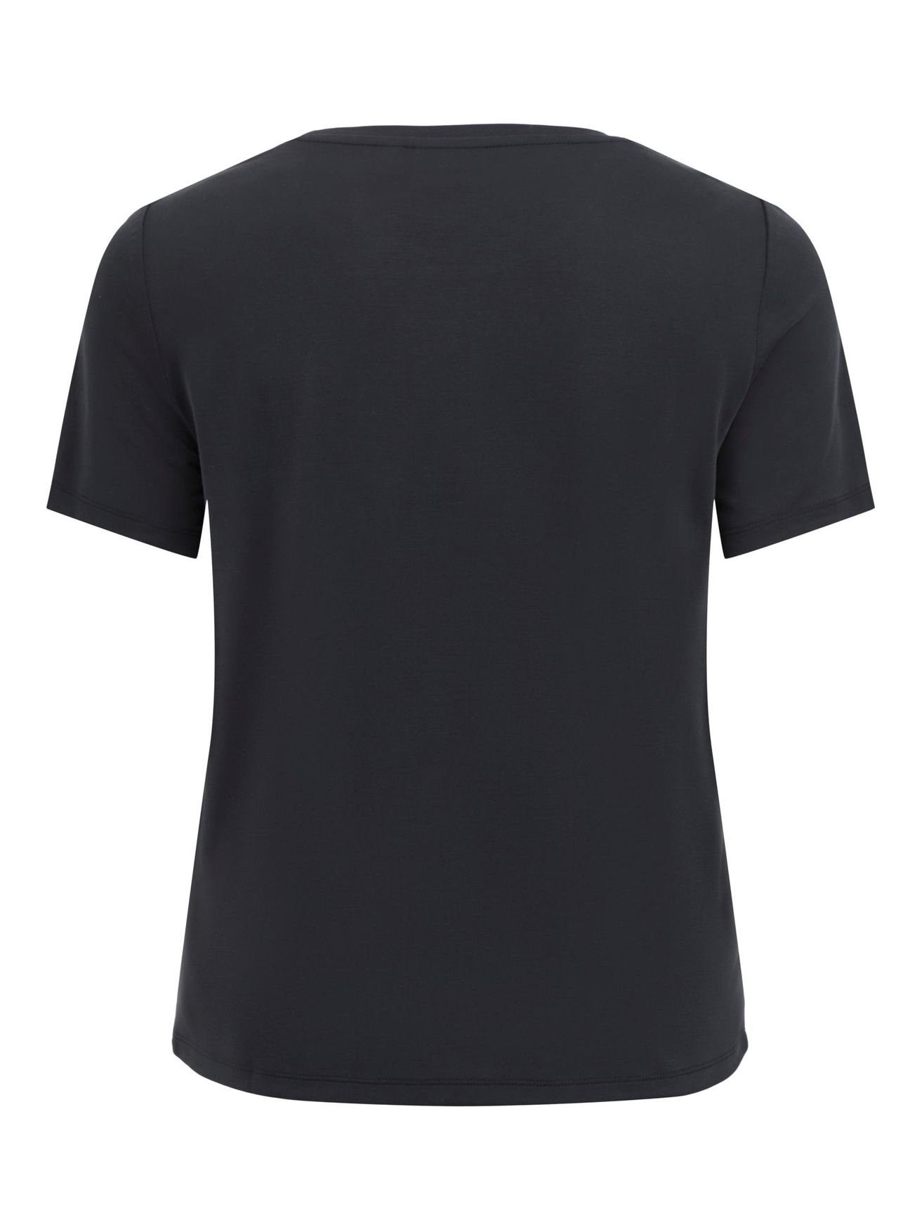 Rundhals Oberteil Vila VIMODALA Top Kurzarm T-Shirt Schwarz in 4870 Basic T-Shirt