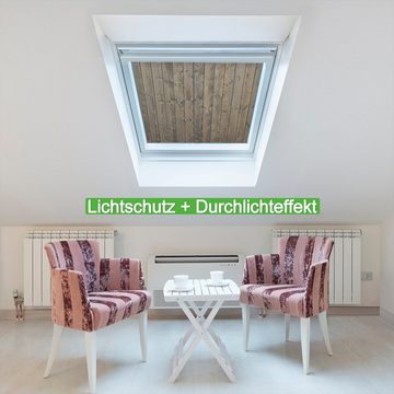 Sonnenschutz Holzpaneelen in grau braun - Holzmuster mit Maserung, Wallario, blickdicht, mit Saugnäpfen, wiederablösbar und wiederverwendbar