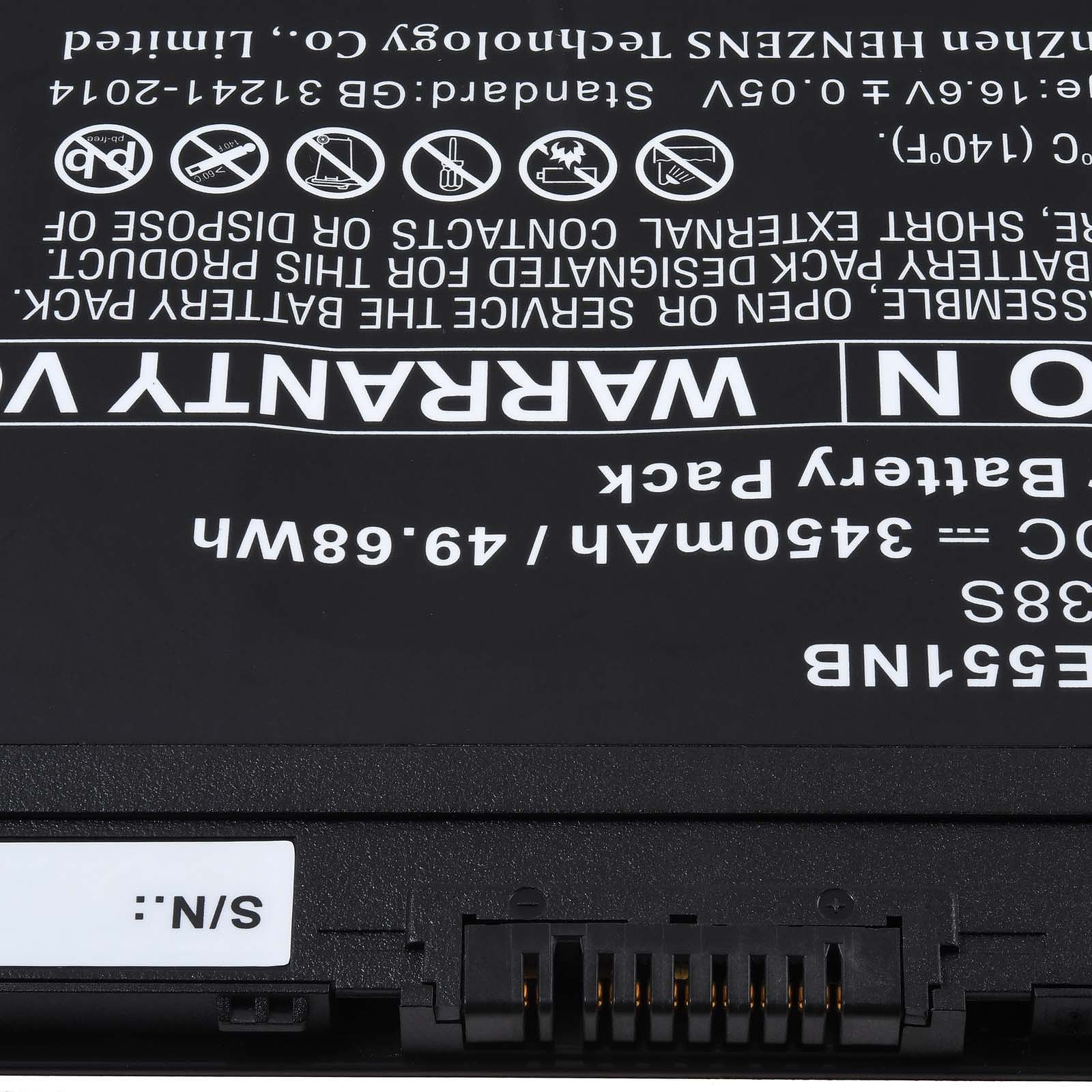 Powery Akku für Fujitsu LifeBook T939 VFY T9390MP590CH Laptop-Akku 3450 mAh (14.4 V)