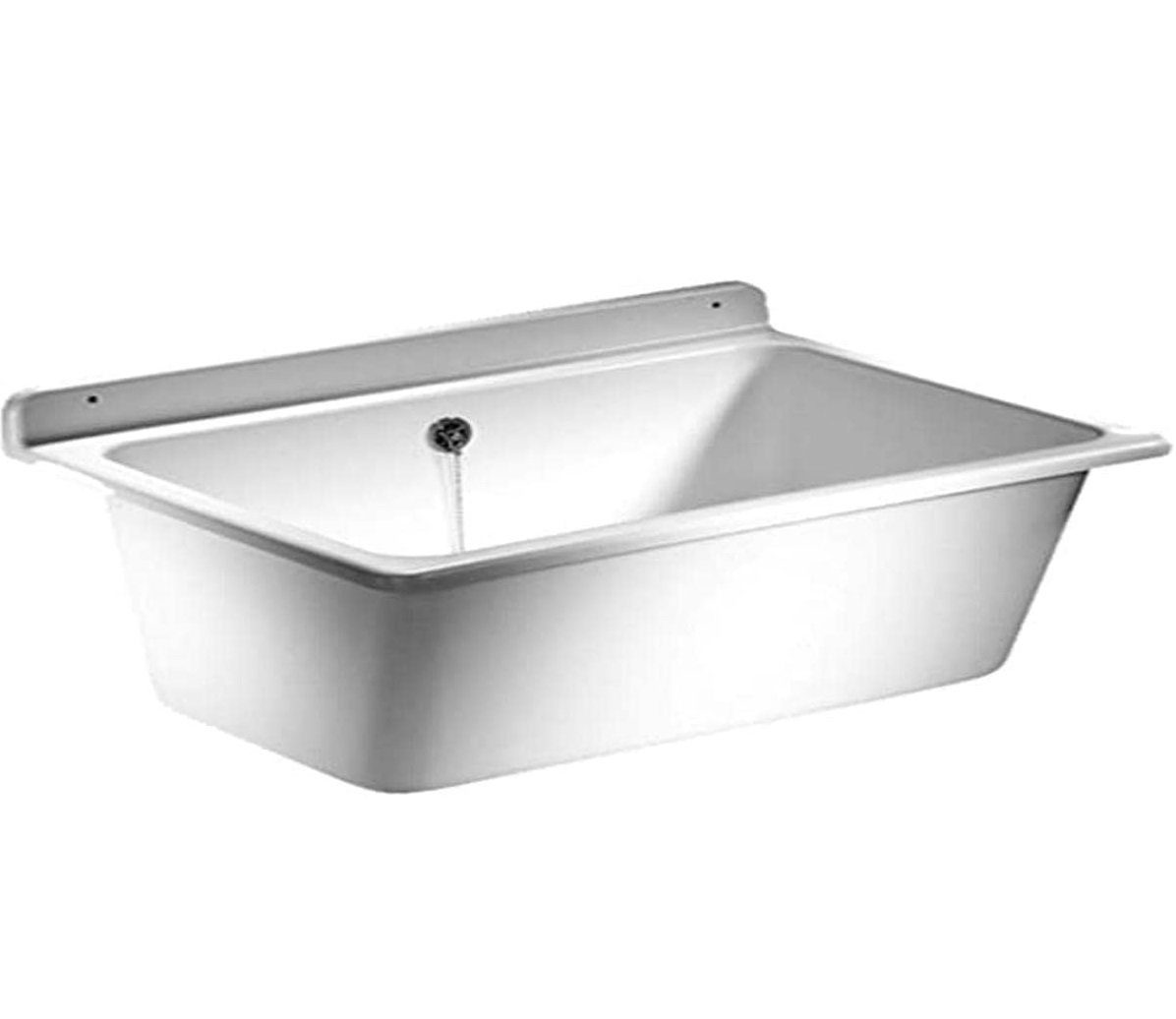 Sanit Eisenberg Waschbecken Waschbecken mit Überlauf, Kunststoff, 35 l, weiß