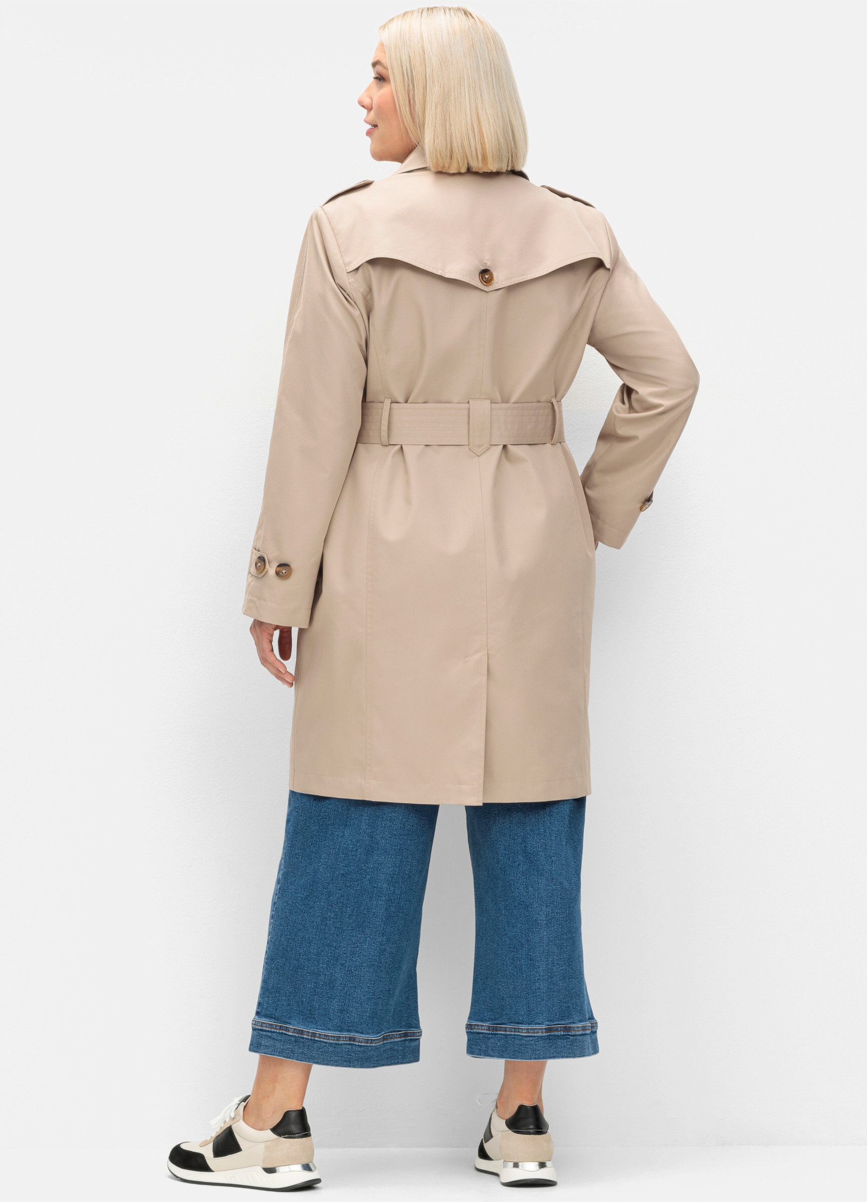 Sheego Langmantel Trenchcoat . in wasserabweisender Qualität günstig online kaufen
