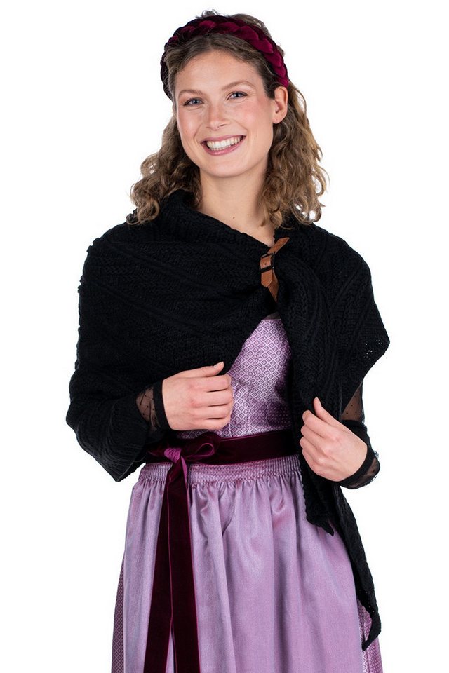 Lot83 Halstuch Trachtentuch - FLEUR - schwarz, taupe