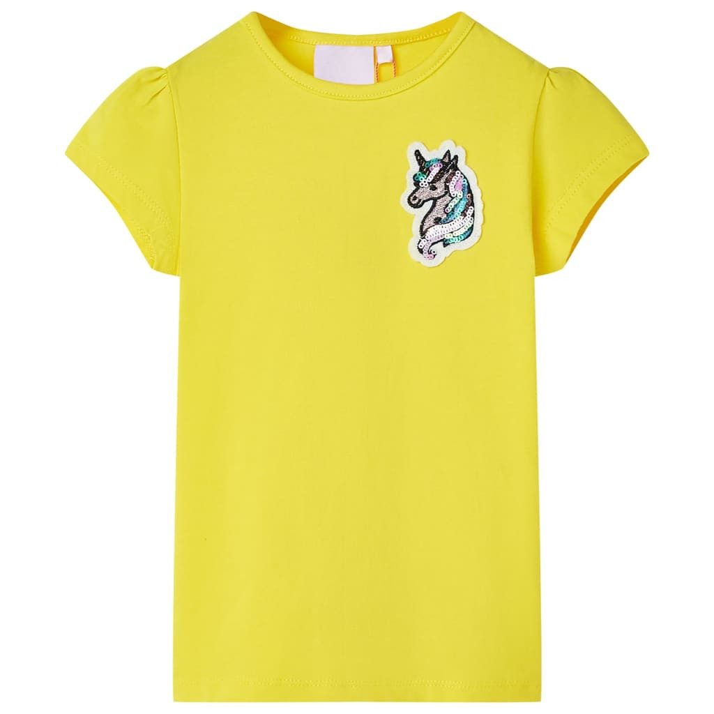 T-Shirt Kinder-T-Shirt Knallgelb 140