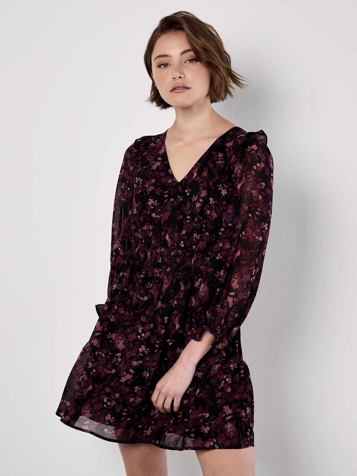 Apricot Druckkleid Ditsy Floral Ikat Dress günstig online kaufen