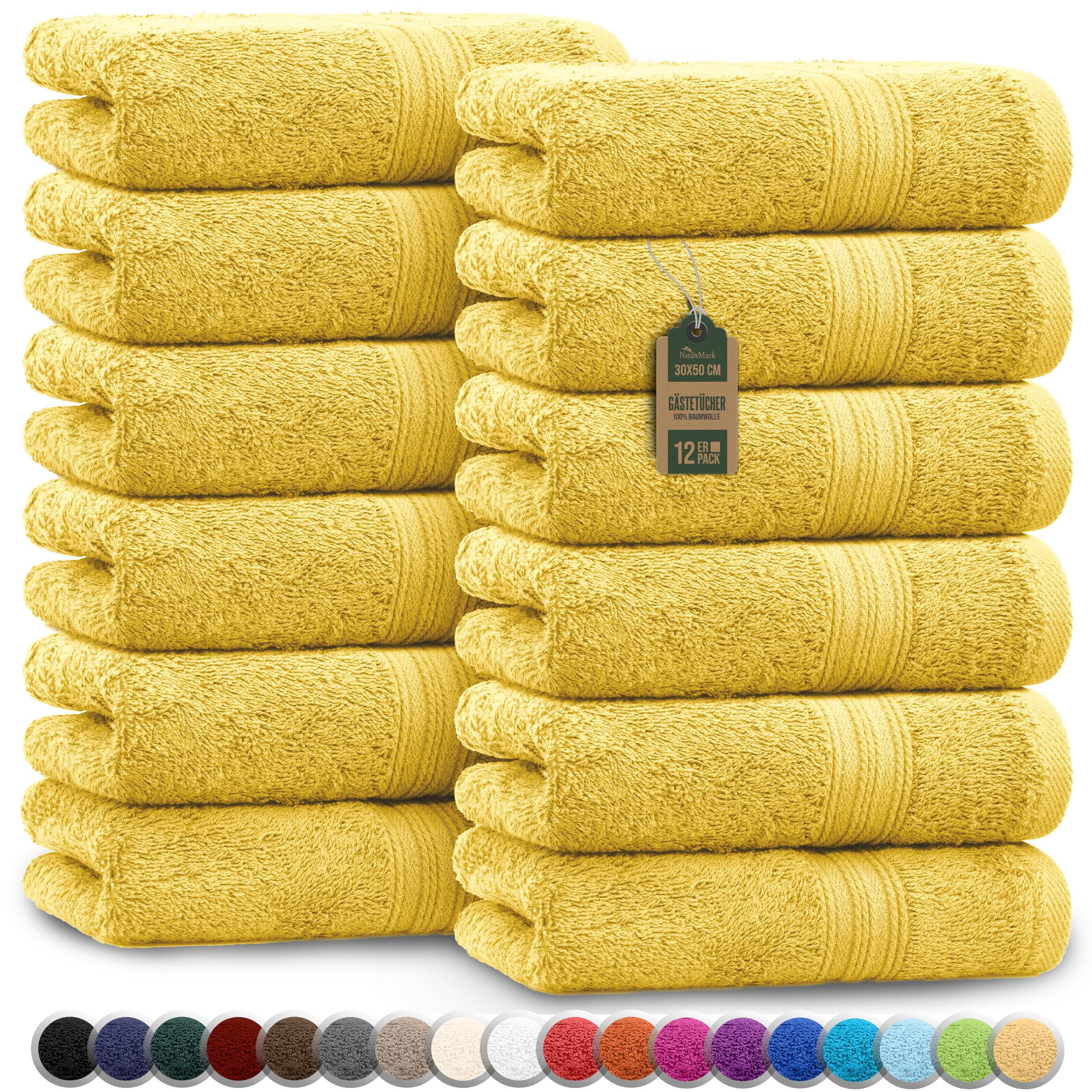 NatureMark Gästehandtuch Gästetuch 500gsm, 100% Baumwolle (12-St), Gästehan günstig online kaufen