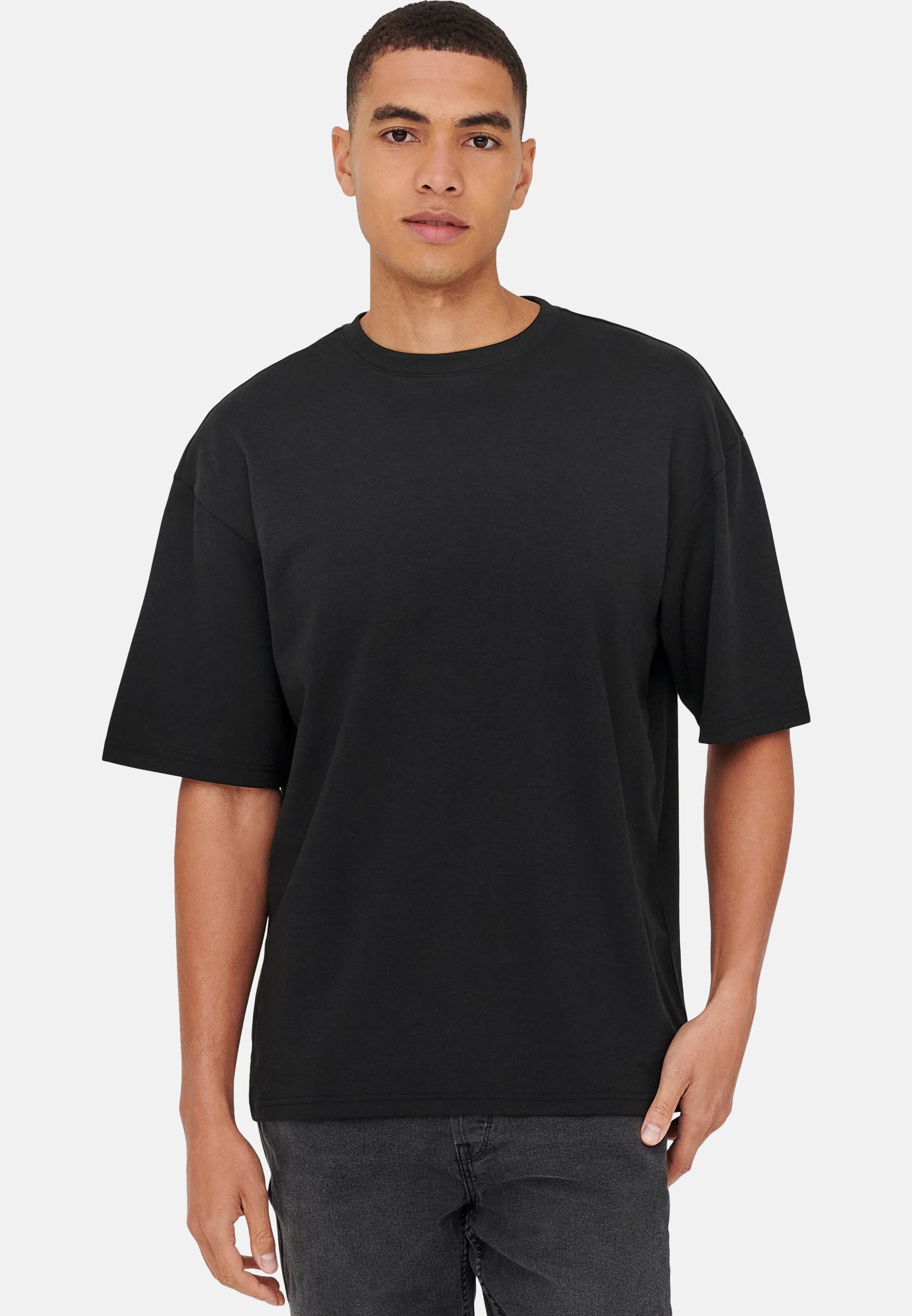 ONLY & SONS T-Shirt 3er Pack Caspian (Spar-Set, 3-tlg) T-Shirt - Baumwolle - Blickdicht - Lockerer Boxy Fit