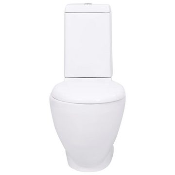 vidaXL Tiefspül-WC »WC Keramik-Toilette Badezimmer Rund Senkrechter Abgang Weiß«