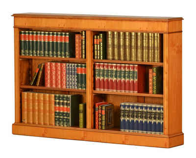 Kai Wiechmann Bücherregal Regal Eibe halbhoch mit zwei Segmenten, Standregal 150 cm, Bücherschrank aus edlem Furnierholz, vier Fachböden