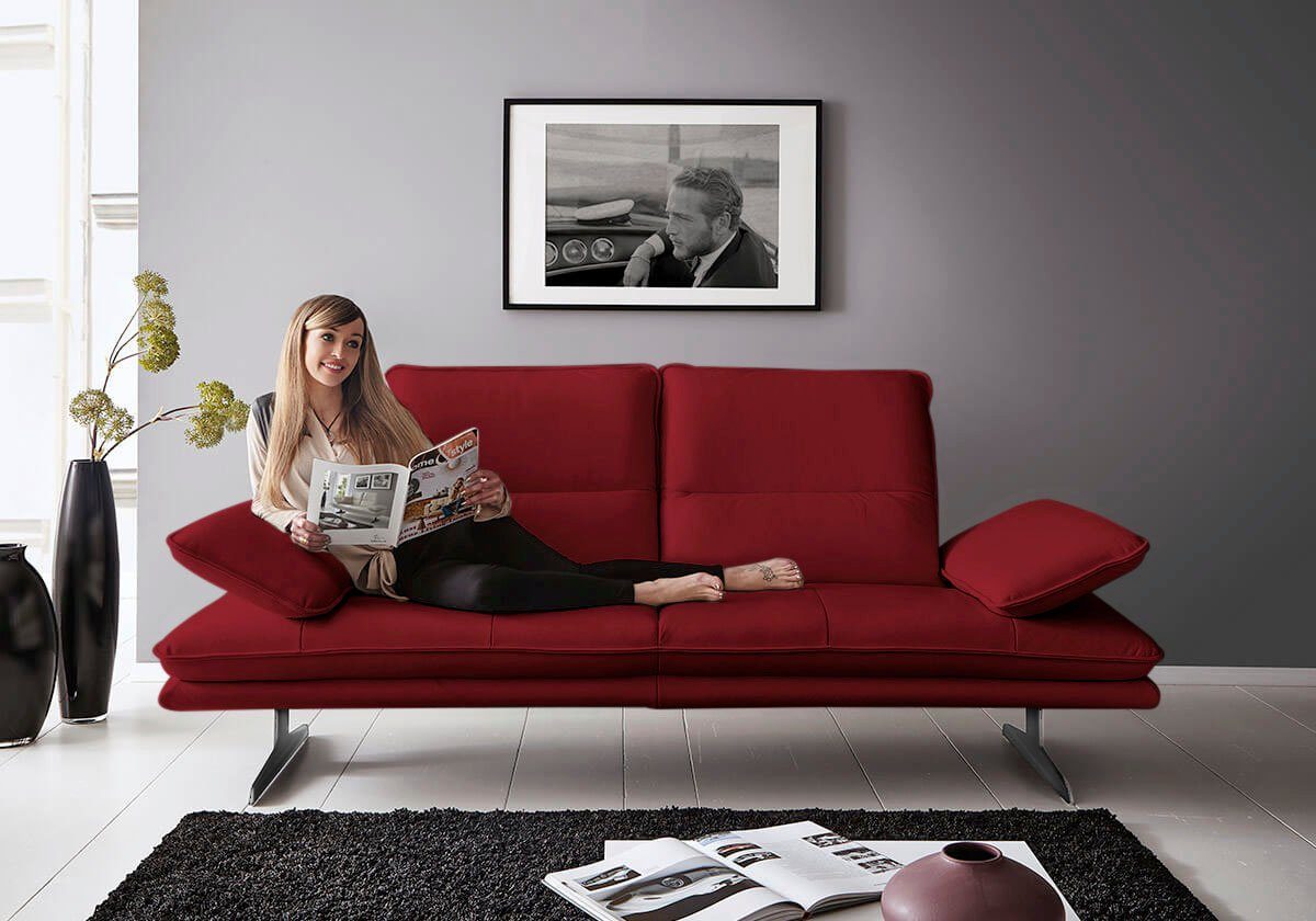 W.SCHILLIG 2-Sitzer broadway, Designsofa mit tollem Sitzkomfort, Breite 216cm, Sitztiefenverstellung, Kopfteil- & Seitenteilverstellung, Breite 216cm