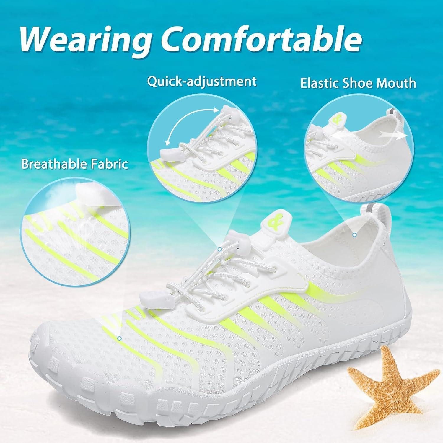 LuxusKollektion Wasserschuhe Strandschuhe Badeschuhe Drainagelöcher Unisex 42 EU Weiß Wasserschuh