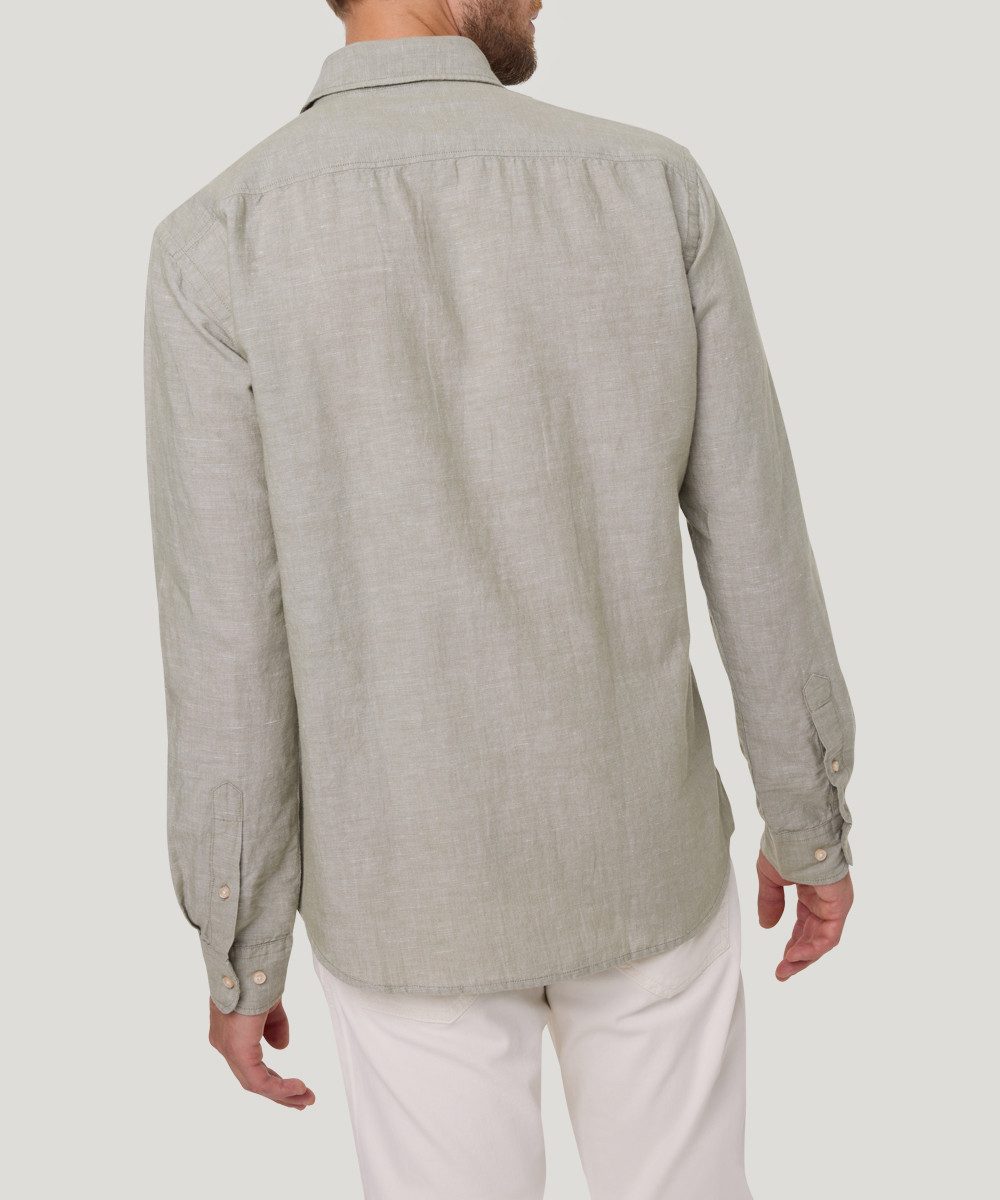 Pierre Cardin Langarmhemd TW 106 mit Leinenstruktur