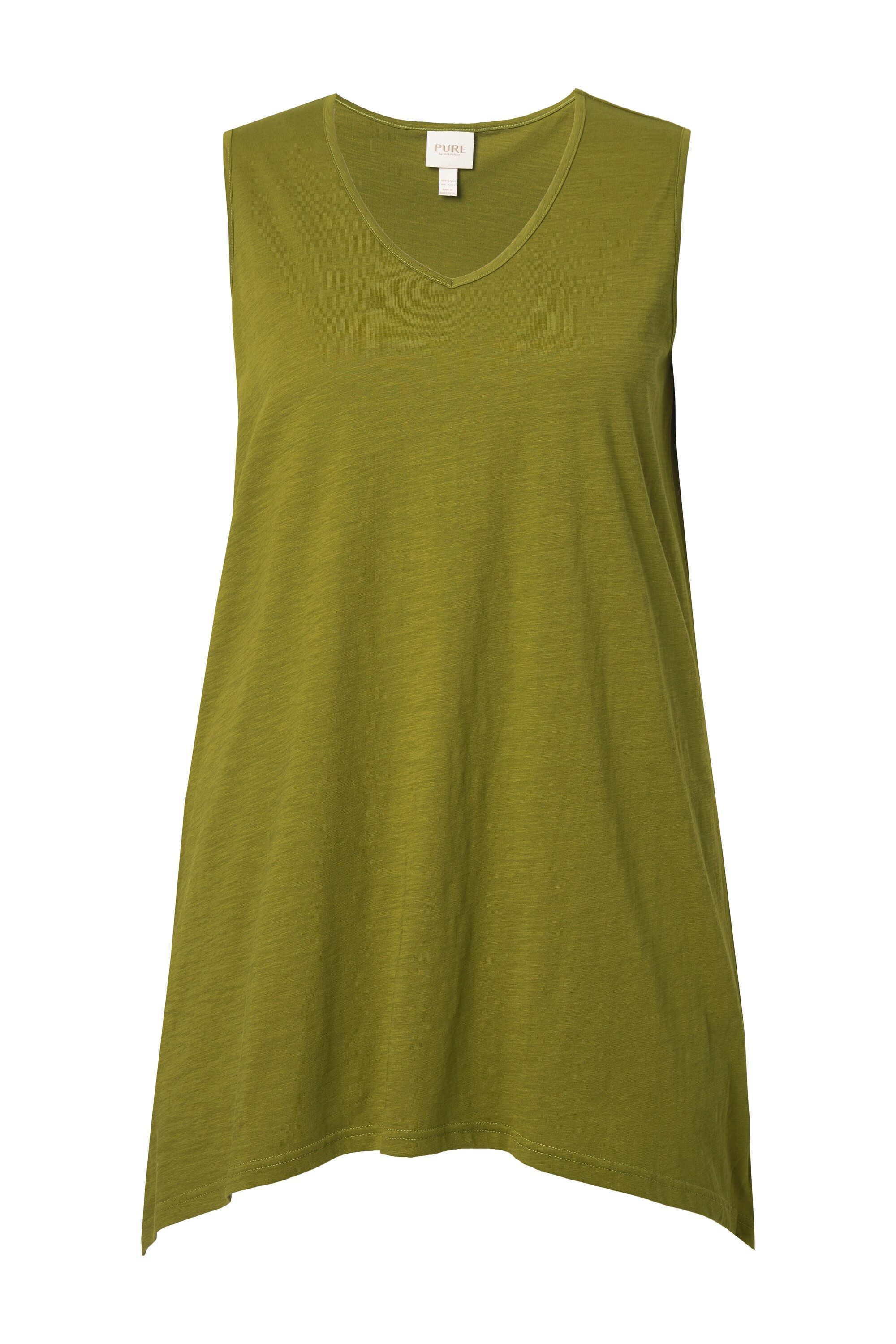 Ulla Popken Longshirt Longtop Zipfelsaum A-Linie V-Ausschnitt günstig online kaufen