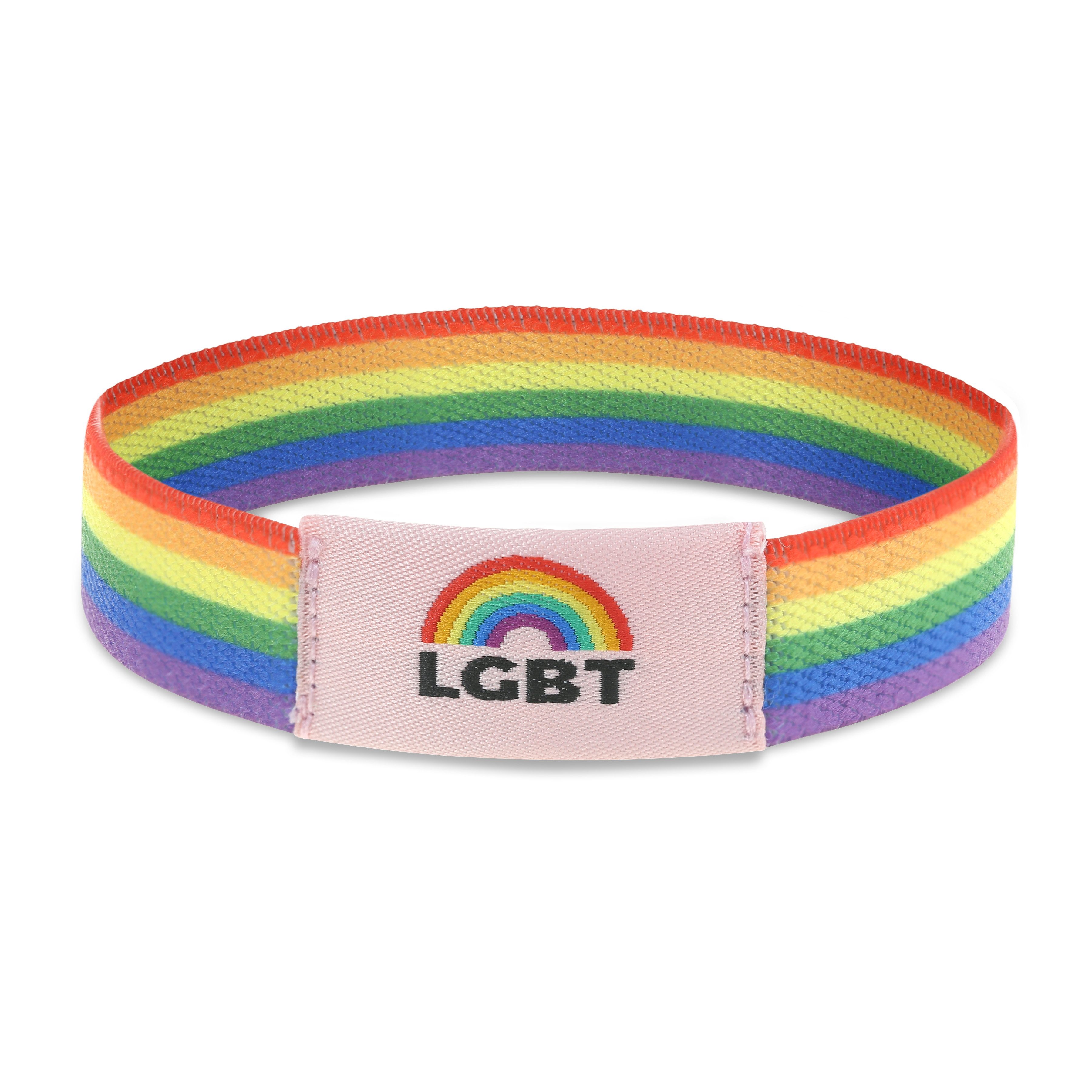 Made by Nami Armband Set 3er Set Elastische Stoffarmbänder Regenbogenfarben günstig online kaufen