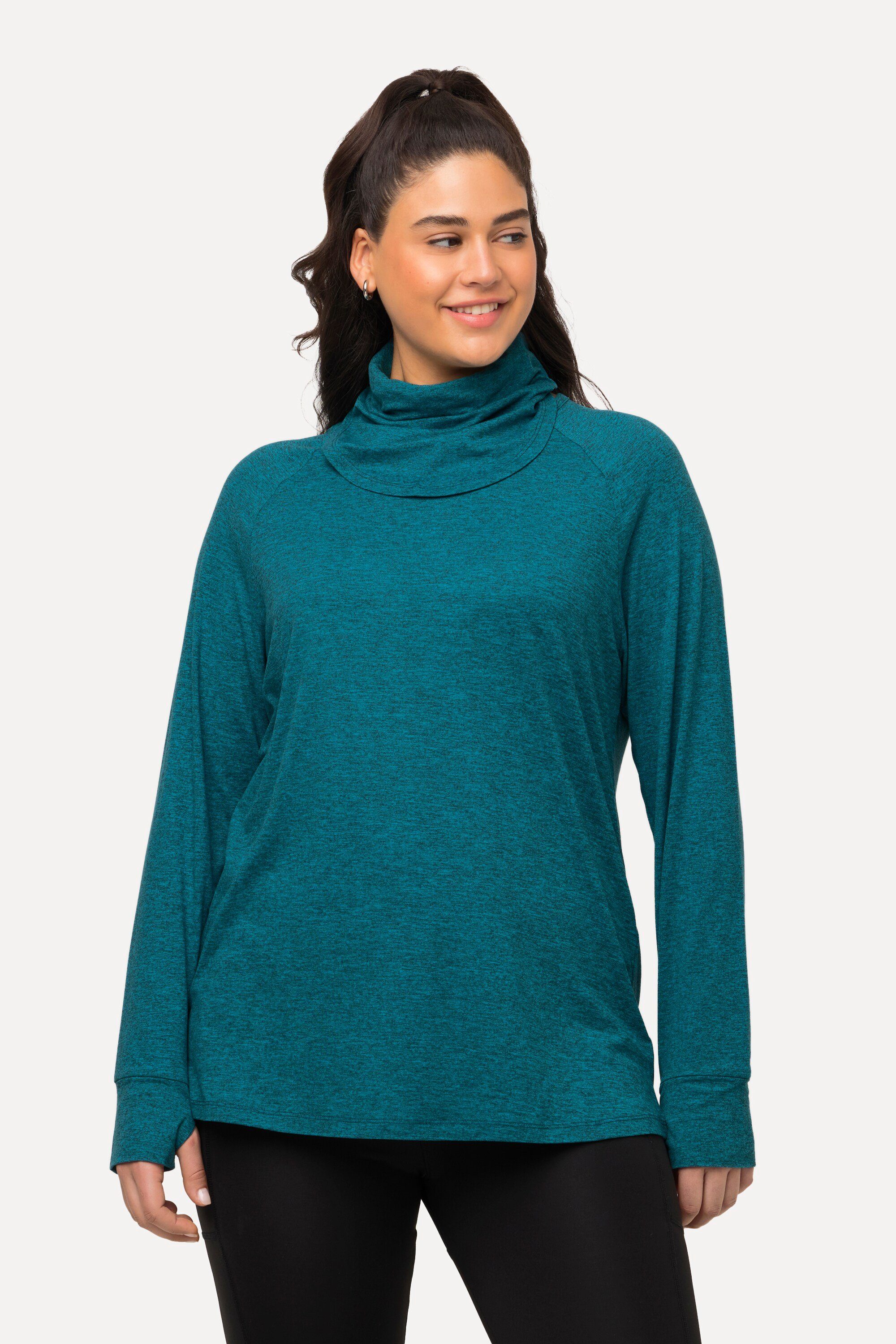 Rundhals türkis Sweater Loop Ulla Popken extraweich Langarm Sweatshirt