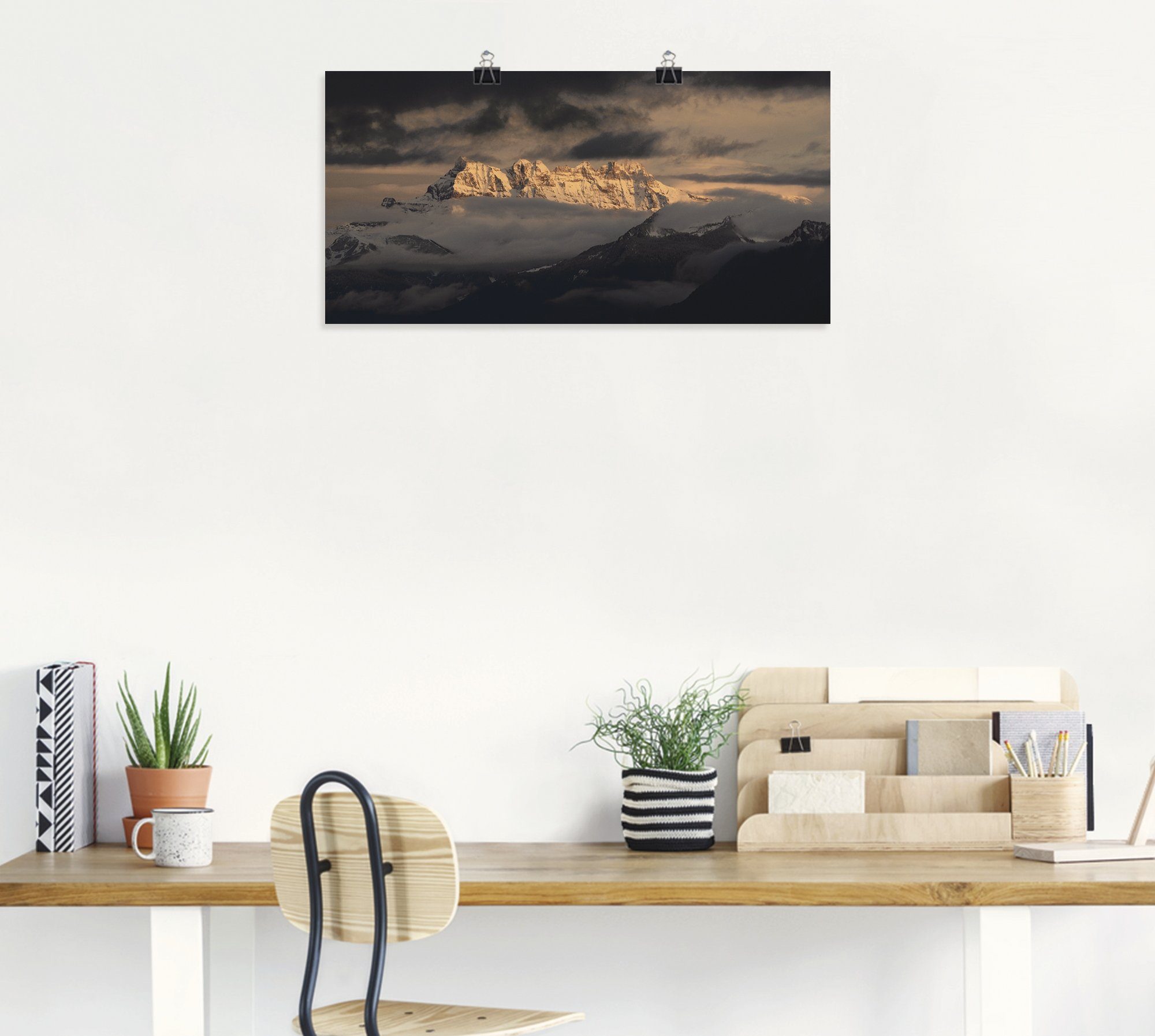 in Midi, Größen Schweizer versch. St), Poster Leinwandbild, Dents Artland (1 oder du Berge, Wandaufkleber Berge als Wandbild