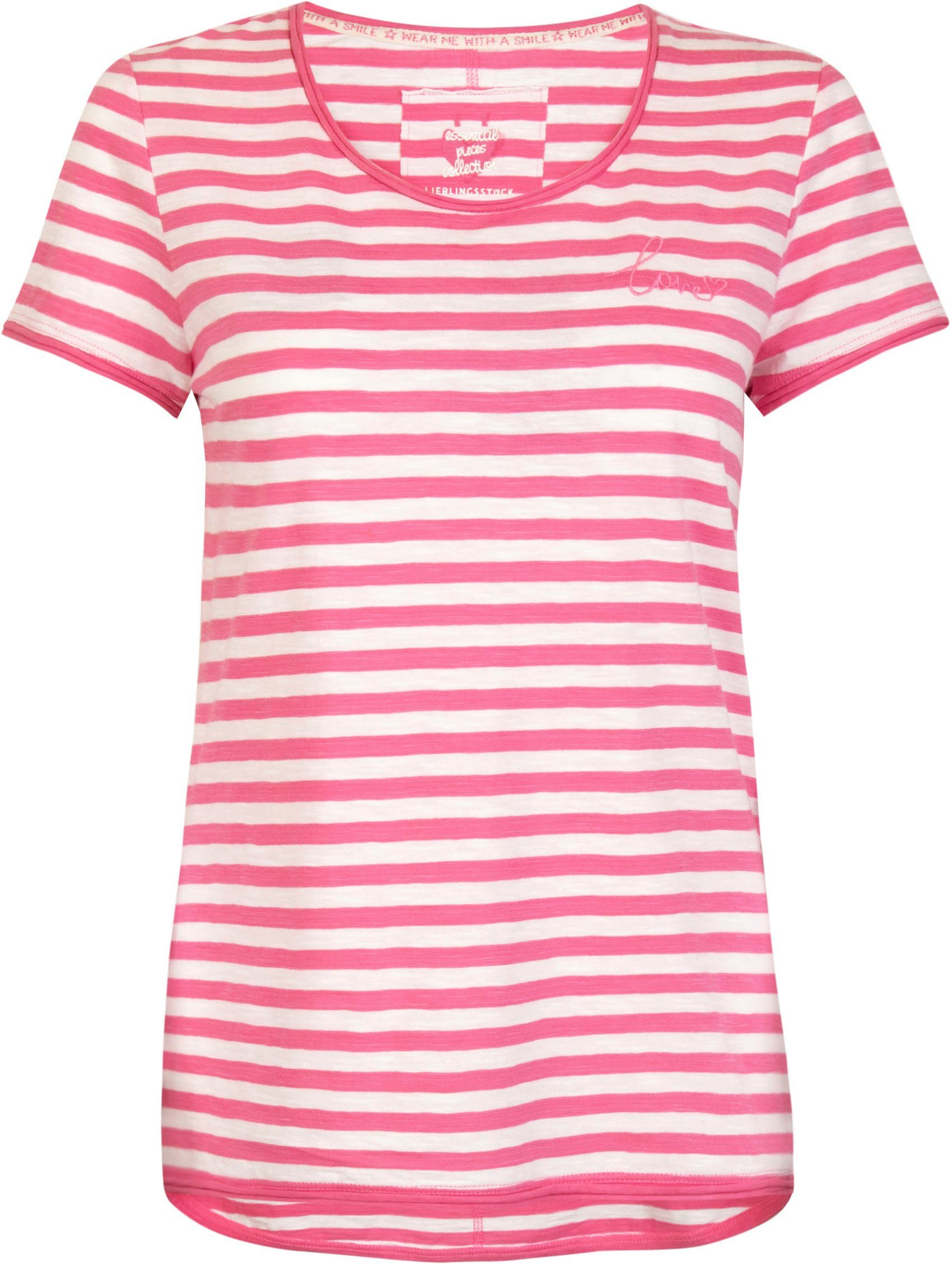 Lieblingsstück Rundhalsshirt mit lovely-pink Streifen