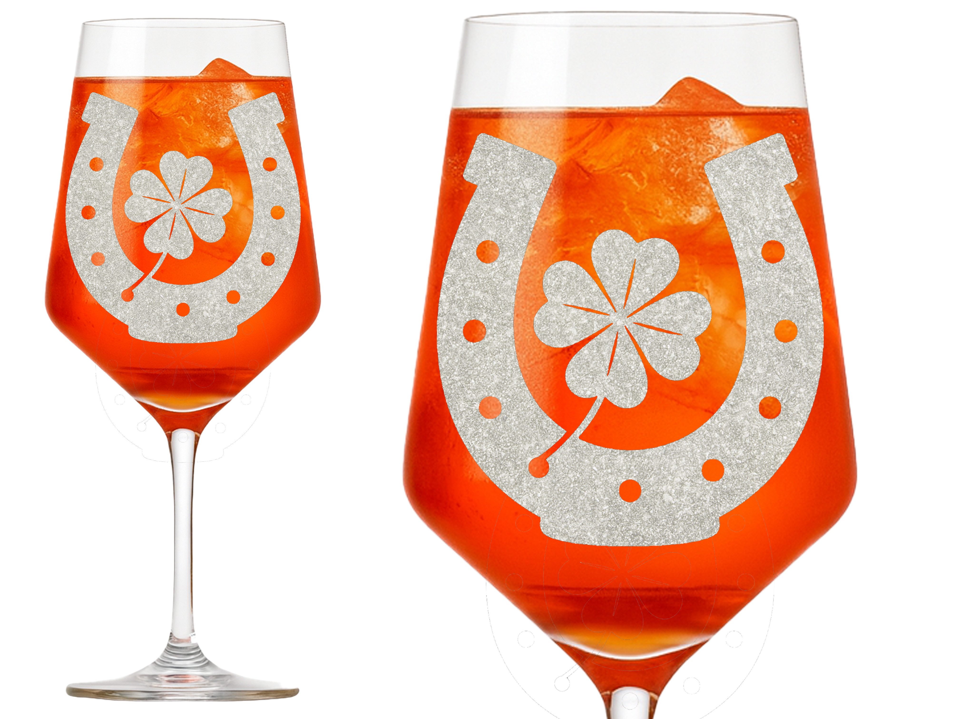 Valhalla Weinglas Glückbringer Hufeisen-Gravur für Pferdefreunde 350ml, 1-tlg., Glas, Atemberaubende Darstellung