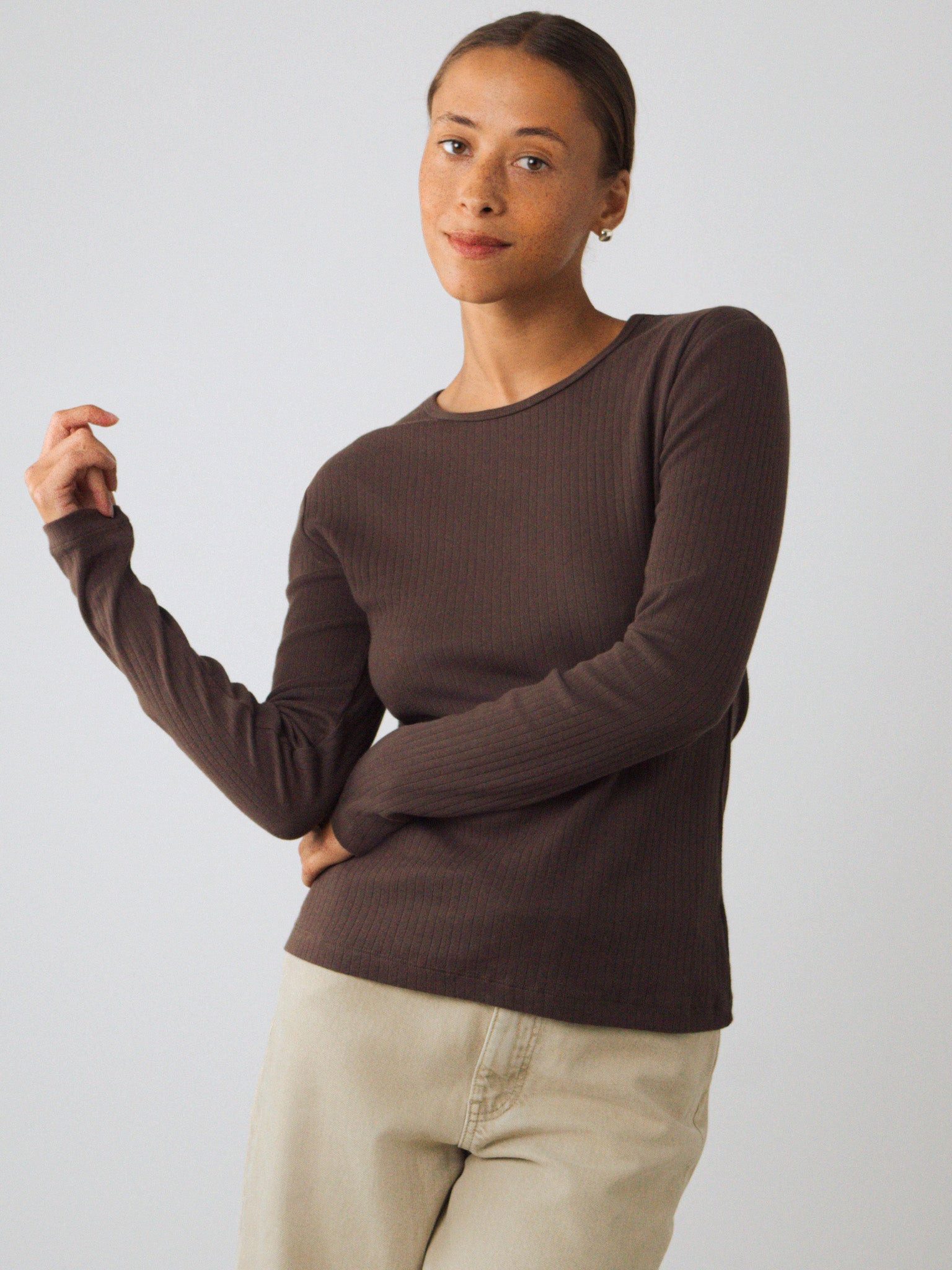 HONEST BASICS T-Shirt Geripptes Langarm Shirt aus Bio- und recycelter Baumwolle – Bild 2 von 5
