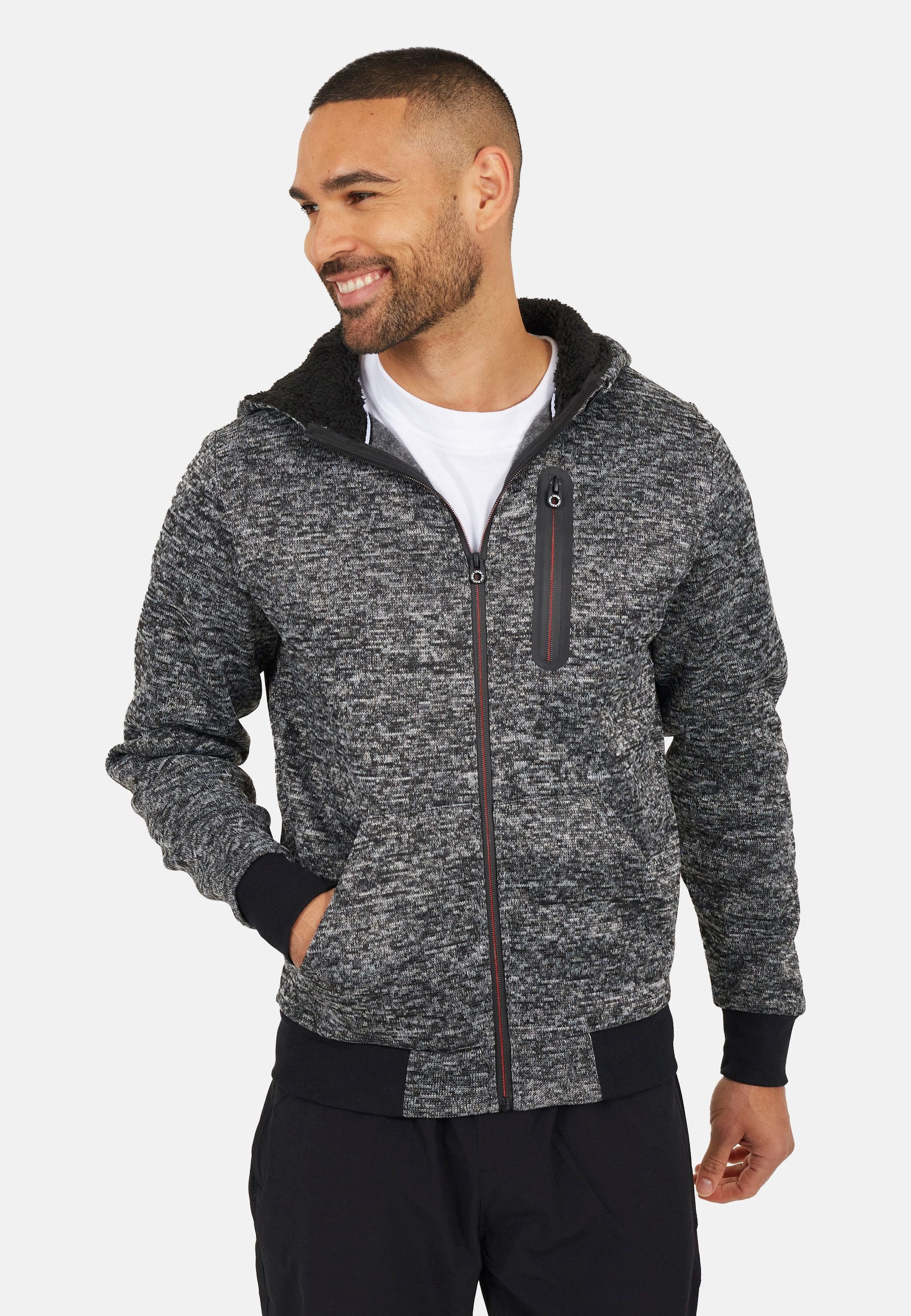 Brave Soul Kurzjacke Herren-Kapuzenpullover mit Reißverschluss und langen Ärmeln