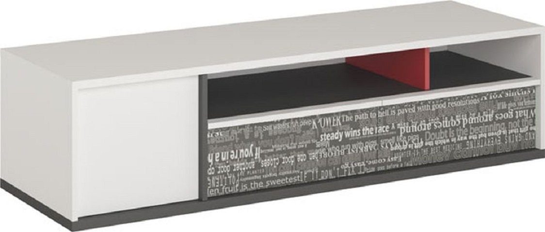 160x50x41cm Lowboard weiß Philosophy, graphit - Feldmann-Wohnen