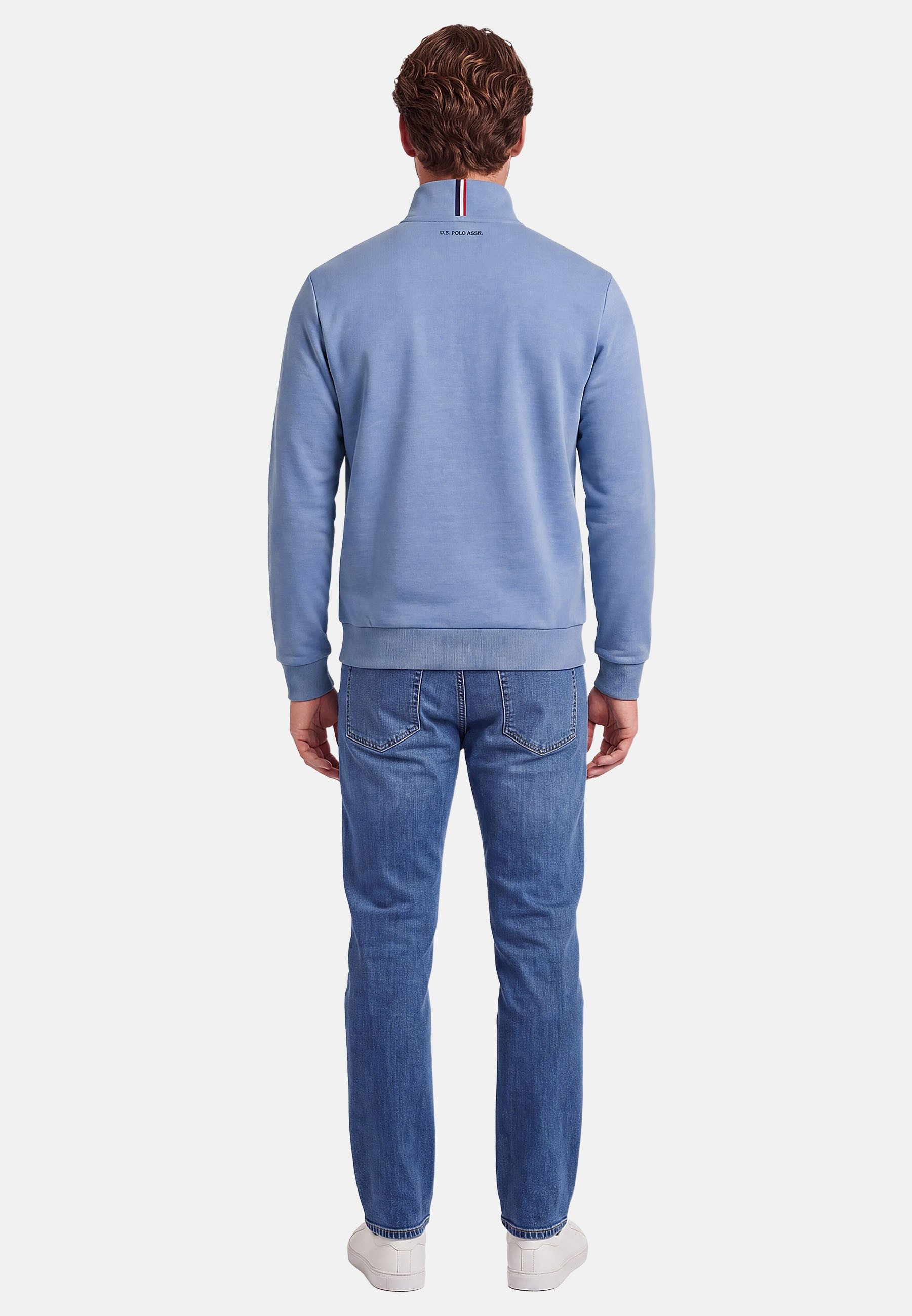 U.S. Polo Assn. Stehkragenpullover USNiico – Herren Half-Zip Pullover mit Logo-Stickerei Weiche Baumwollmischung, sportlich-elegantes Design und hoher Komfort – Bild 4 von 5