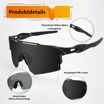 Juoungle Fahrradbrille Sonnenbrille UV 400 Schutz Schutzbrille Sportbrille