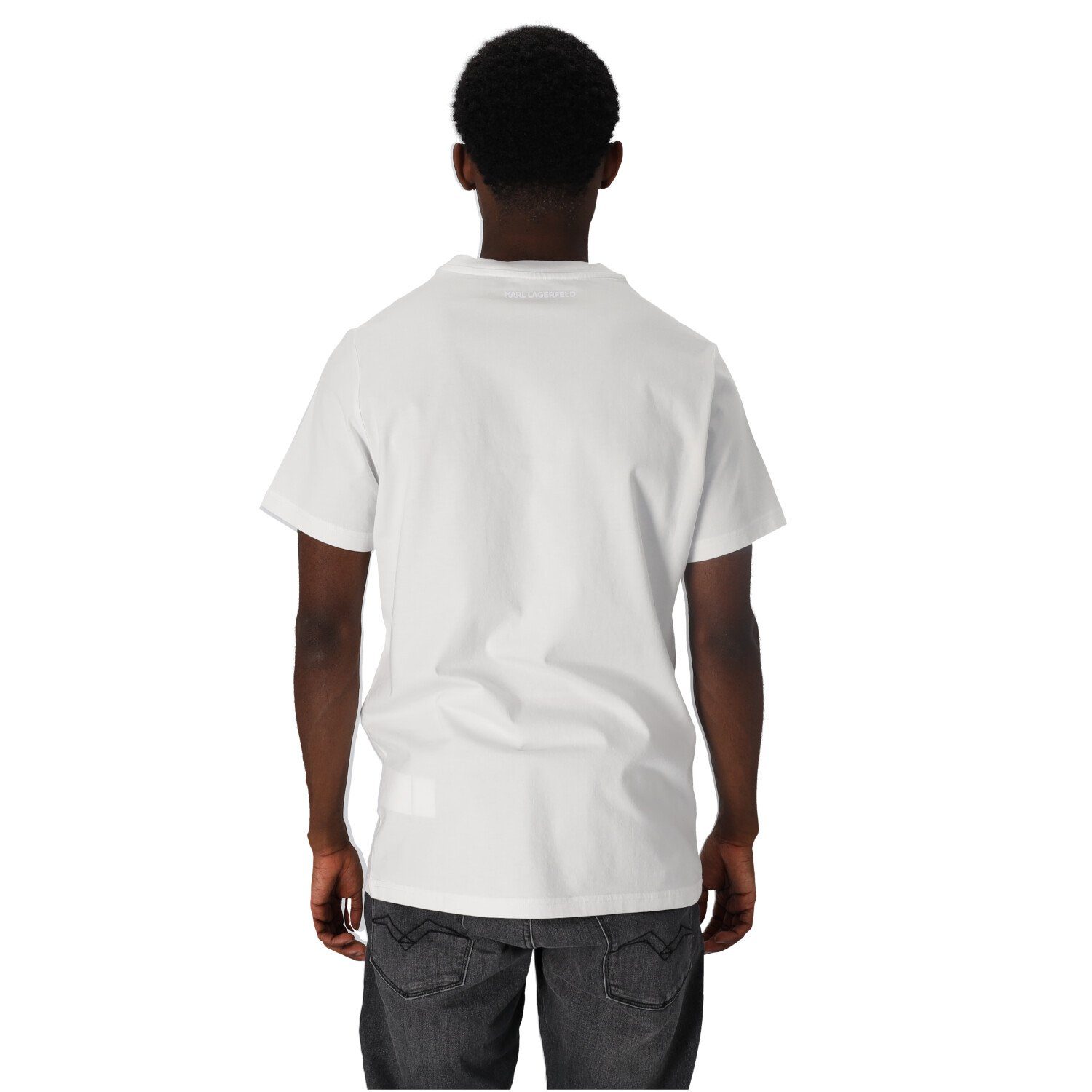 weiß CREWNECK T-SHIRT (1-tlg) LAGERFELD T-Shirt