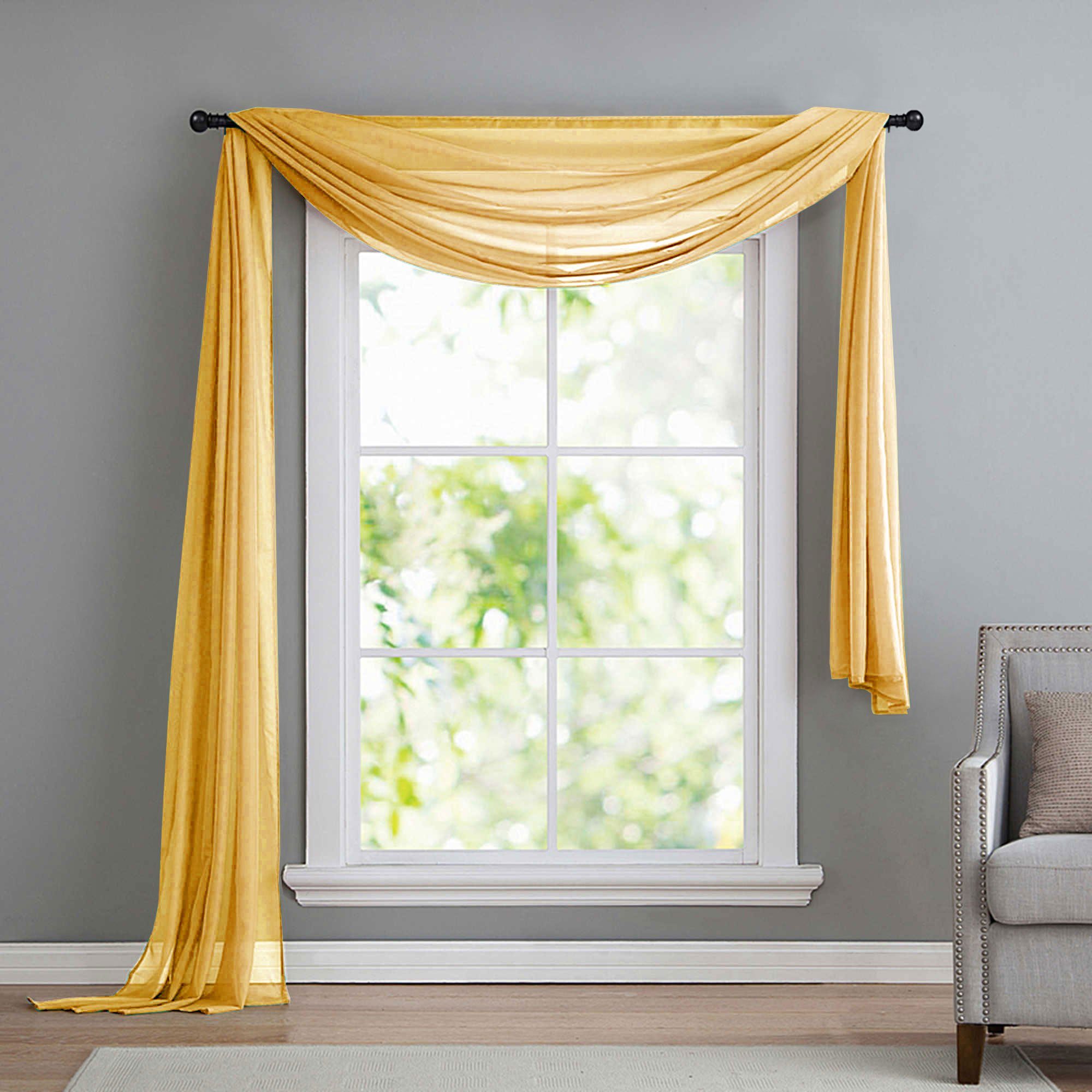 Gardinenbox Freihanddeko (1 St), ohne, transparent, Voile, Uni Volant Transparent Polyester 600cm 140cm