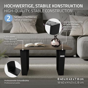 ML-DESIGN Tischbein Tischkufen Tischgestell Tischuntergestell Möbelfüße, 2er Set Trapez V-Form aus Stahl pulverbeschichtet